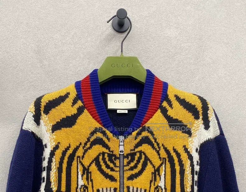 Gucci Gucci Dark blue knitted tiger head jacket Size US S / EU 44-46 / 1 - 4 Thumbnail