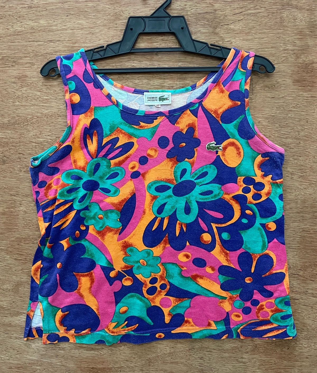 Lacoste × Vintage VINTAGE 90s CHEMISE LACOSTE FLORAL DRESS Size M / US 6-8 / IT 42-44 - 1 Thumbnail