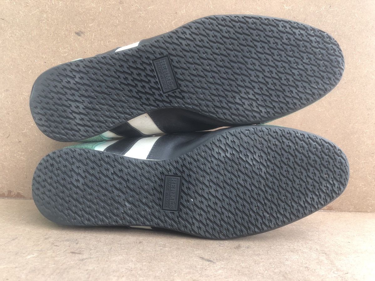 Hermes Hermes Green & White Leather SneakersSize 39 Size US 9 / IT 39 - 13 Thumbnail