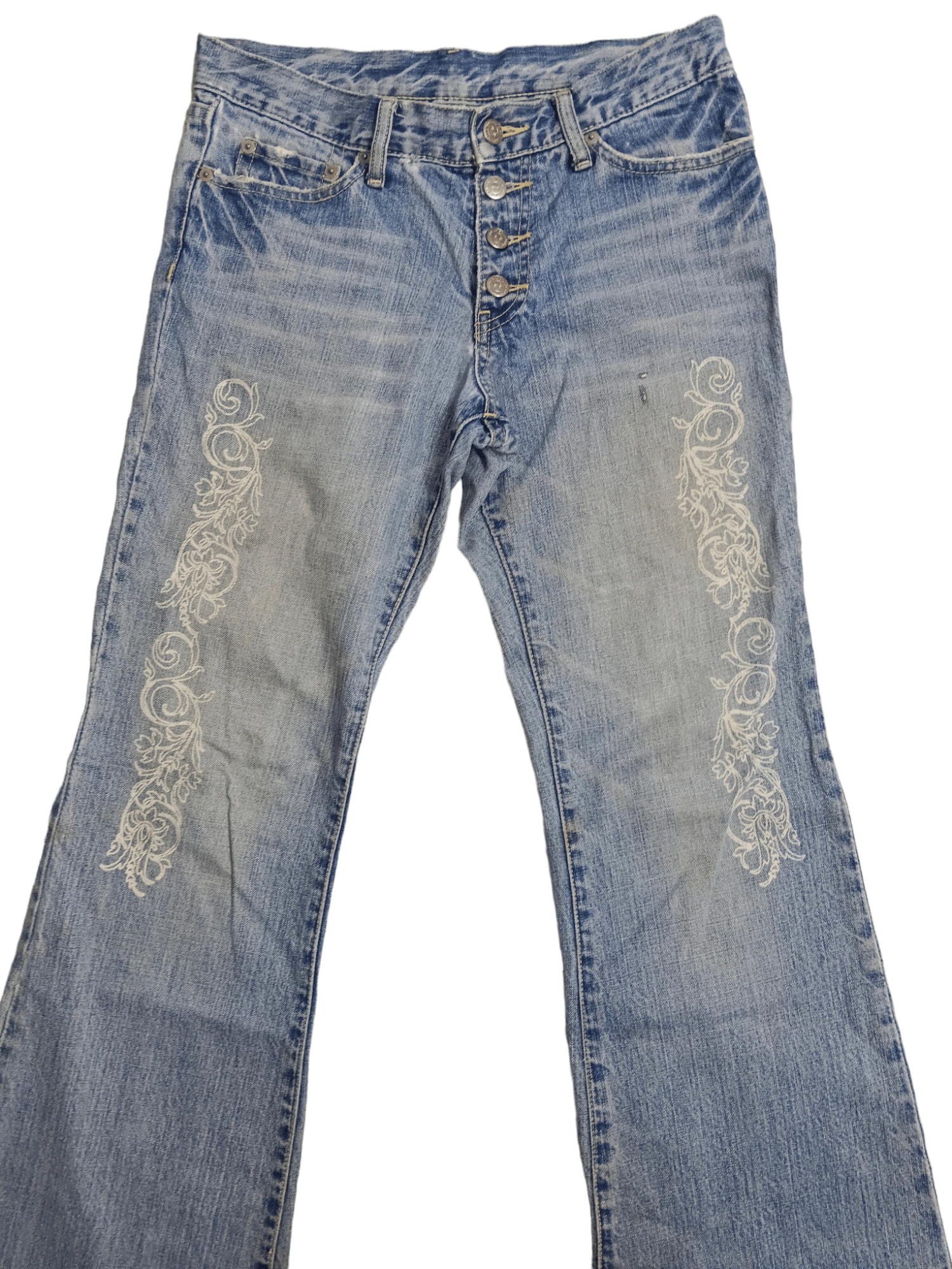 Tornado Mart Tornado Mart Tribal Tattoo Thrash Super Flare Denim Size US 29 - 3 Thumbnail