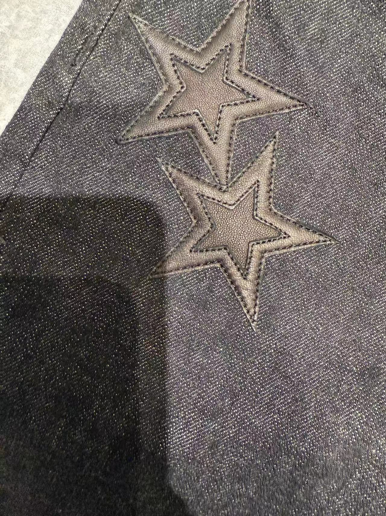 Chrome Hearts Leather star patch Fleur knee denim jeans Size US 32 / EU 48 - 3 Thumbnail