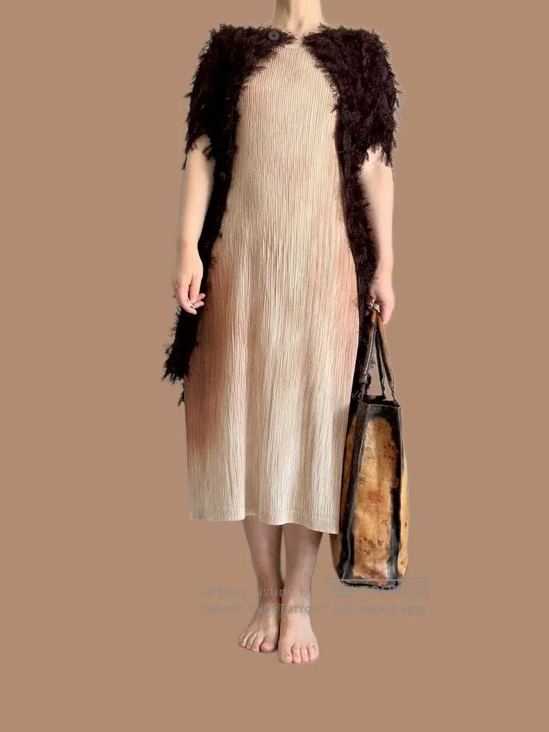 Issey Miyake Issey Miyake Fuzzy Ruched Coat Size M / US 6-8 / IT 42-44 - 6 Thumbnail