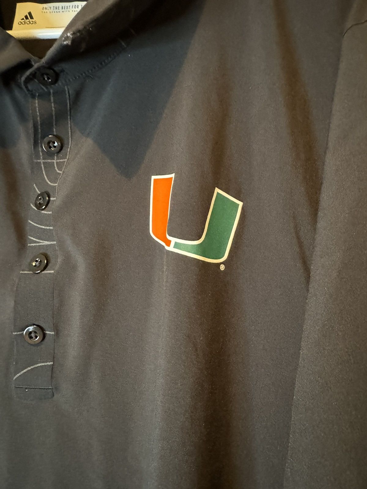 Adidas Adidas Miami Hurricanes Men's Short Sleeve Polo Size Large Size US L / EU 52-54 / 3 - 3 Thumbnail