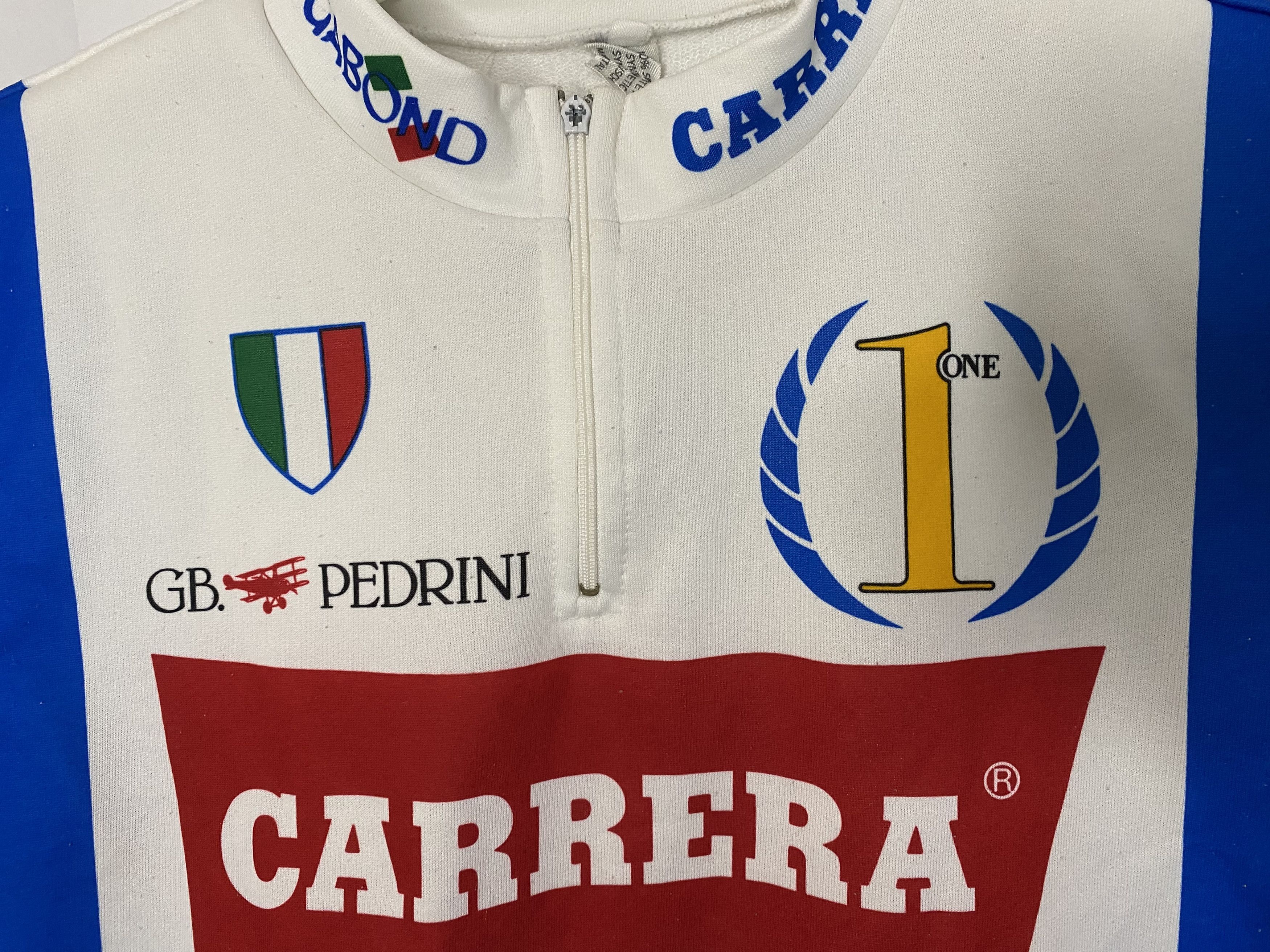 Vintage CARRERA JEANS VINTAGE 90s CYCLING SHIRT BIKE JERSEY ITALY Size US L / EU 52-54 / 3 - 5 Thumbnail