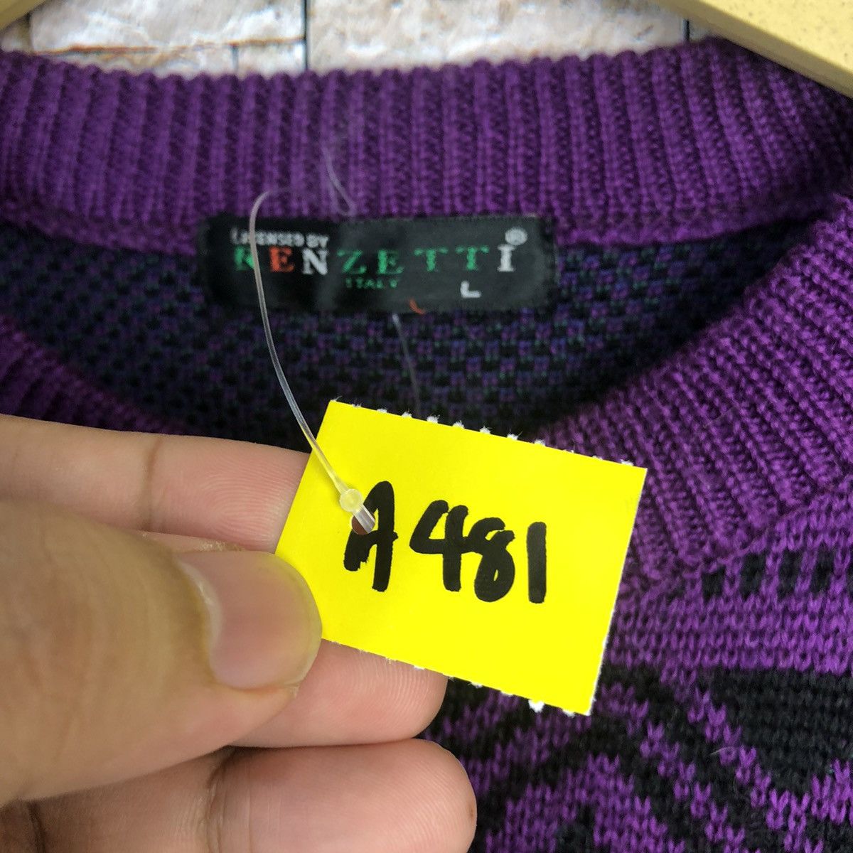 Italia Independent D Renzetti Italy Purple art design Knitwear sweatshirt #A481 Size US M / EU 48-50 / 2 - 11 Thumbnail