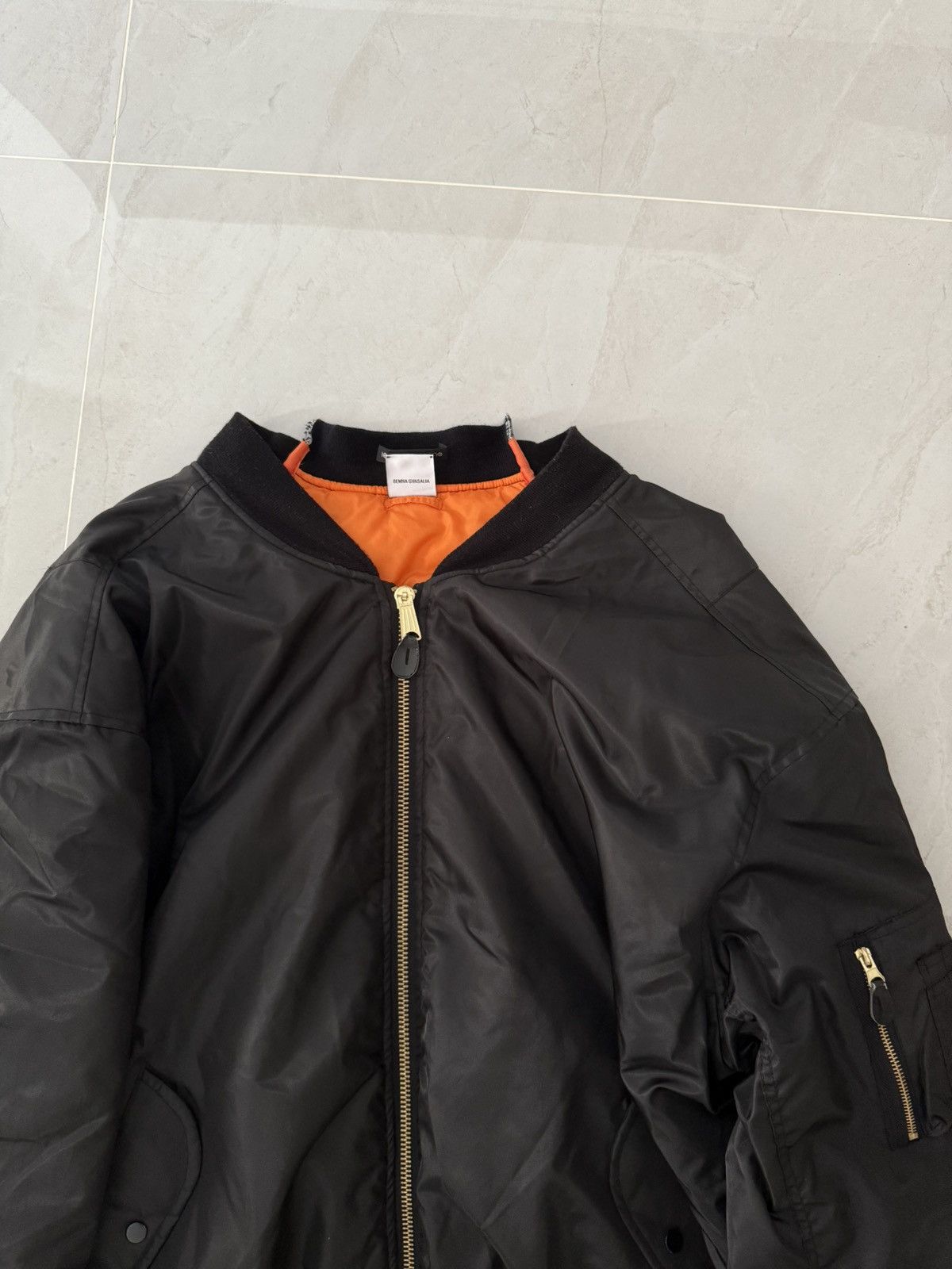 Vetements Vetements AW16 Deconstructed Black Bomber Jacket Size US XXL / EU 58 / 5 - 2 Thumbnail