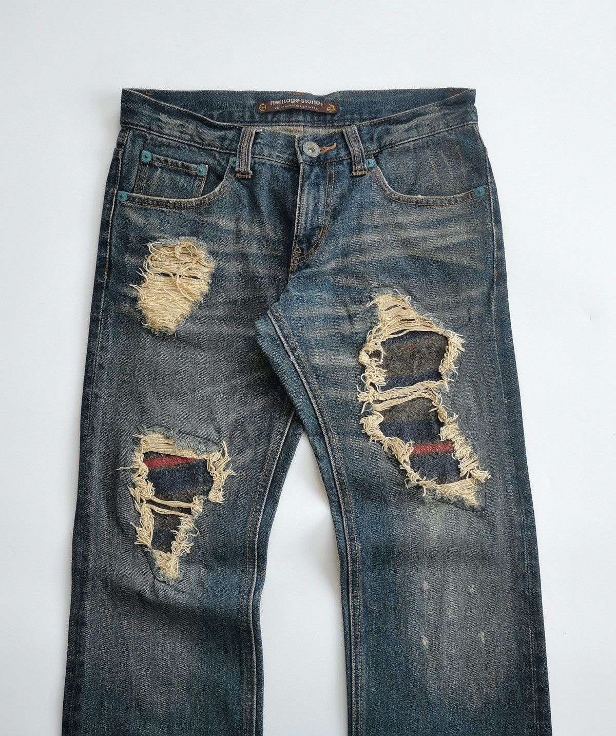 Kapital Heritage Stone Japan Patchwork Remake Denim Jeans Size US 30 / EU 46 - 2 Thumbnail