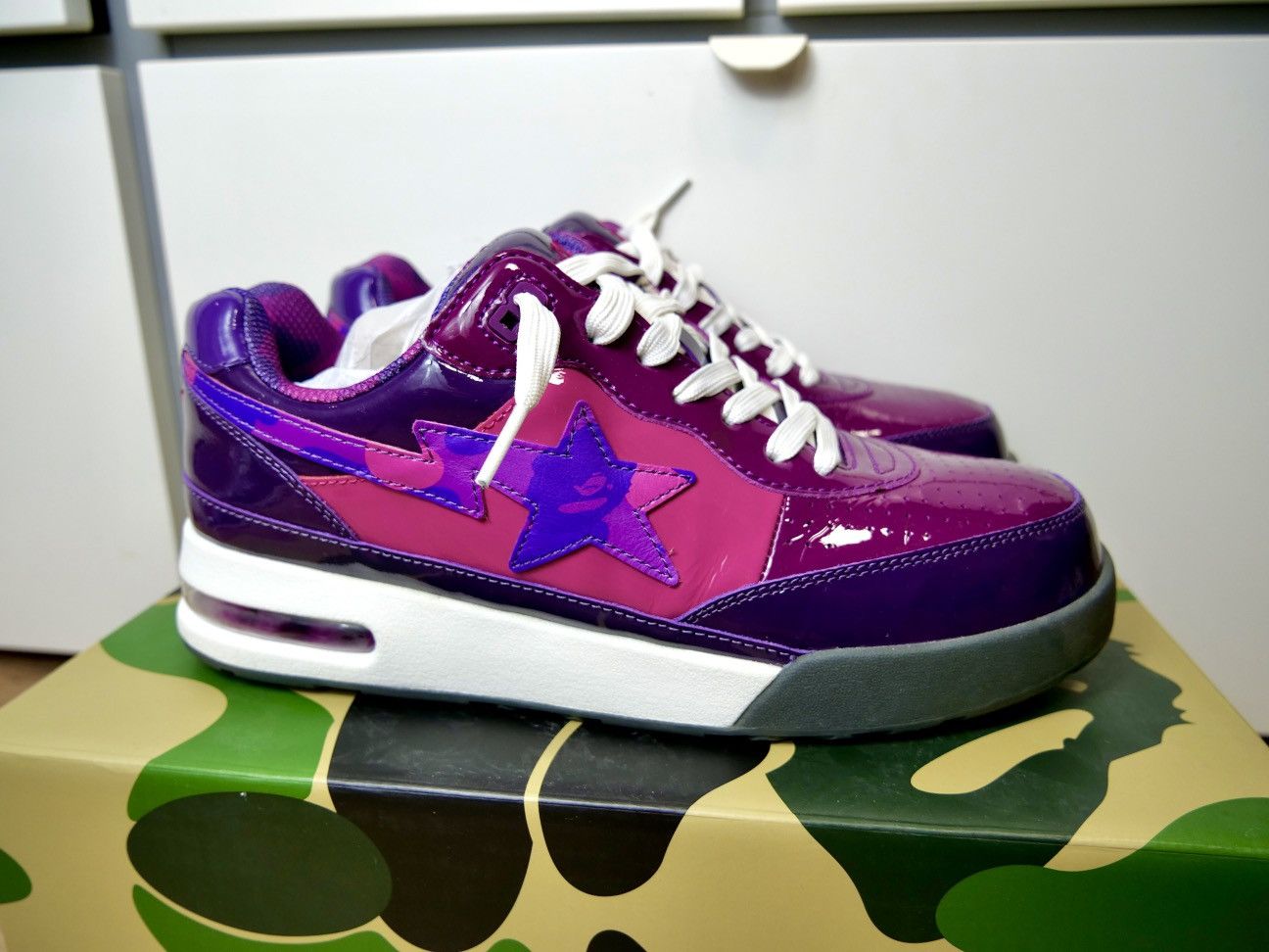 image of Bape Road Sta 1 Shoes in Purple, Men's (Size 9.5)