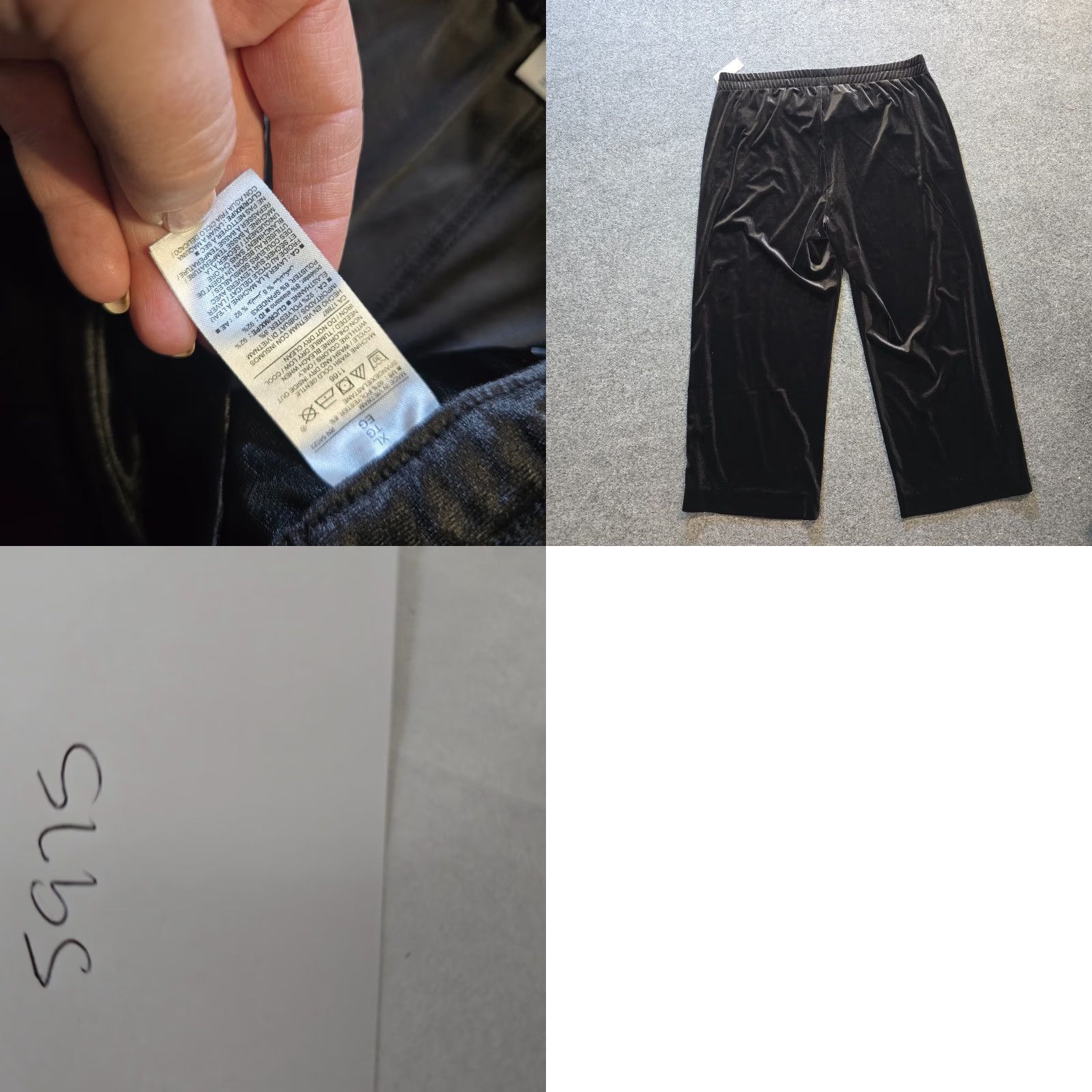 Old Navy Old Navy Pants Womens XL Black Velour Wide-Leg Cropped Pull On Holiday Casual Size 40" / US 18 - 8 Thumbnail