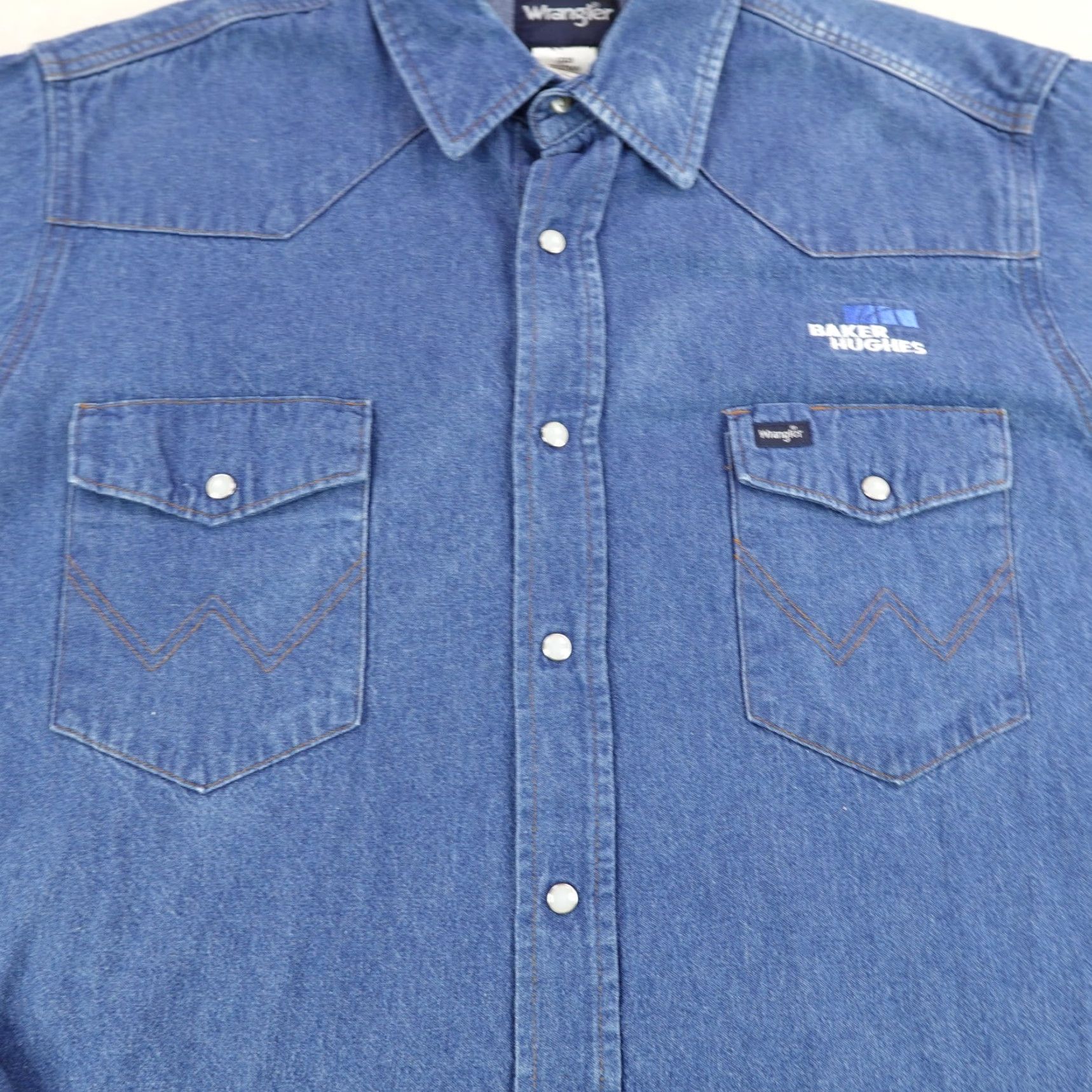 Wrangler VINTAGE Wrangler Shirt Mens XL Blue Denim Western Pearl Snap Cowboy Casual Workwear Size US XL / EU 56 / 4 - 3 Thumbnail