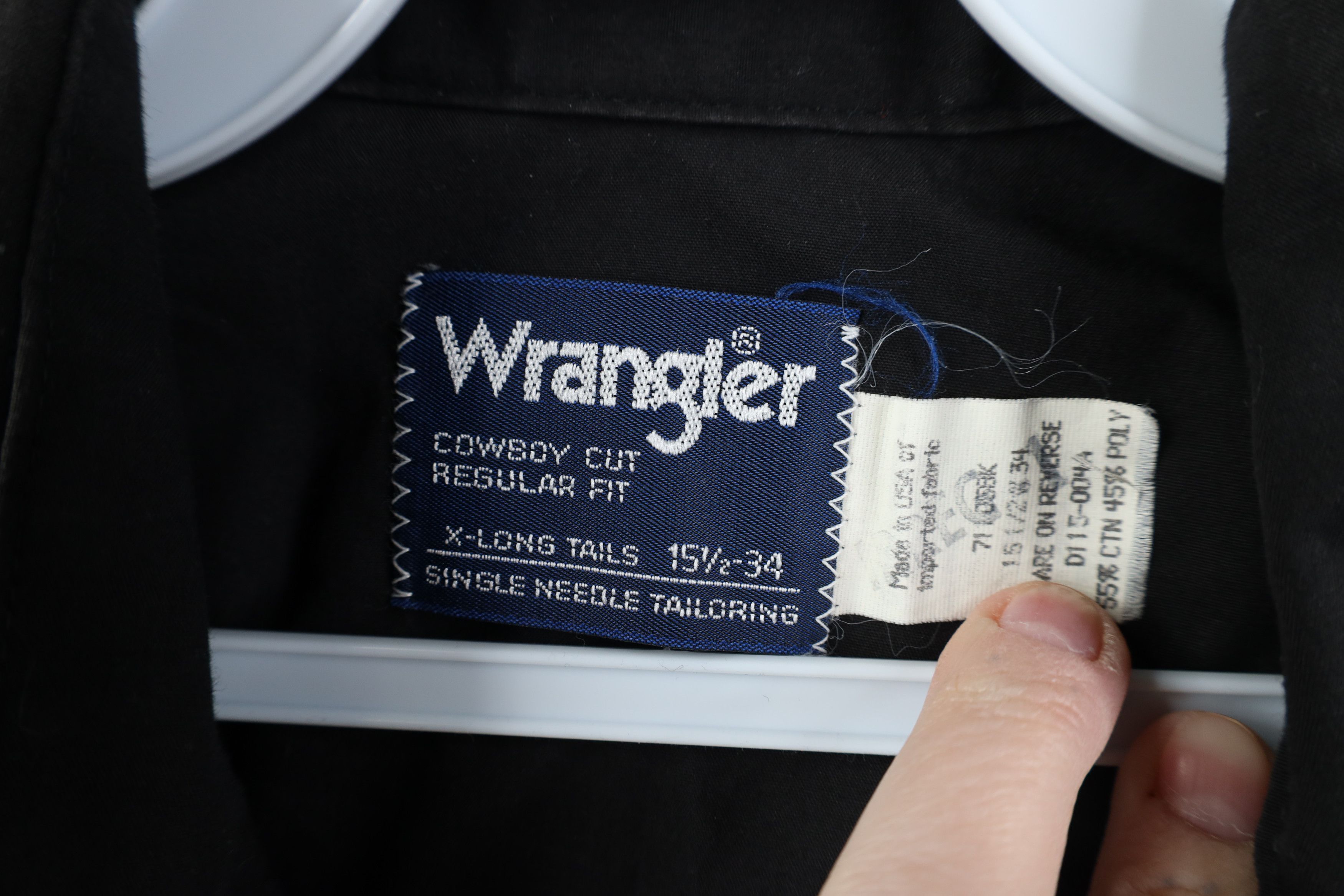 Wrangler Vintage 90s Wrangler Cowboy Snap Button Shirt Black USA Size US M / EU 48-50 / 2 - 9 Thumbnail
