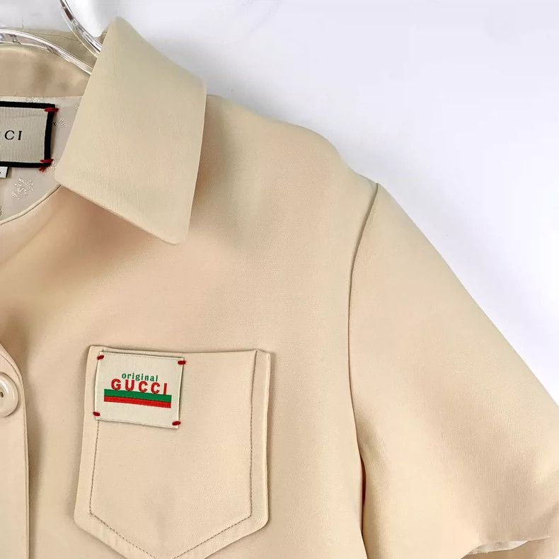 Gucci Gucci Beige Wool Short Sleeve Jacket-2505 Size XS / US 0-2 / IT 36-38 - 3 Thumbnail