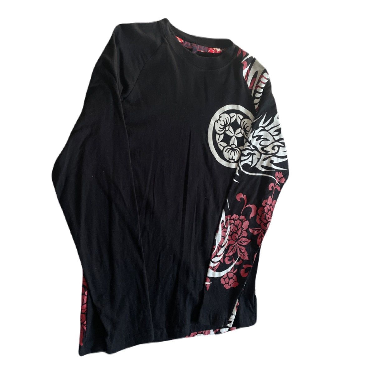Japanese Brand 2000s Japanese Yakuza Sukajan Dragon Tattoo Long Sleeve Tee Size US S / EU 44-46 / 1 - 3 Thumbnail