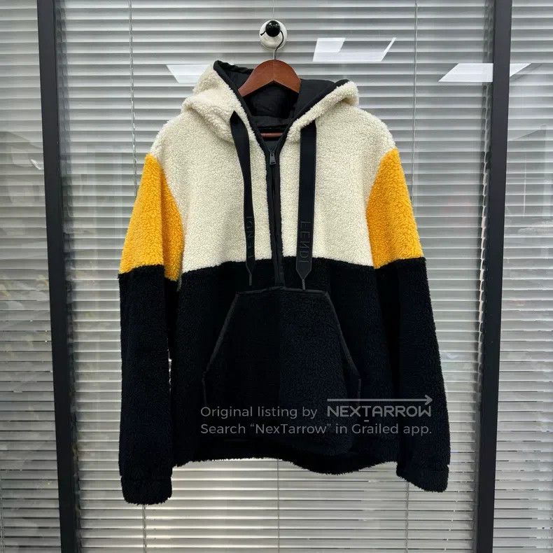 Fendi Fendi Fleece black and white yellow color block jacket Size US M / EU 48-50 / 2 - 1 Thumbnail