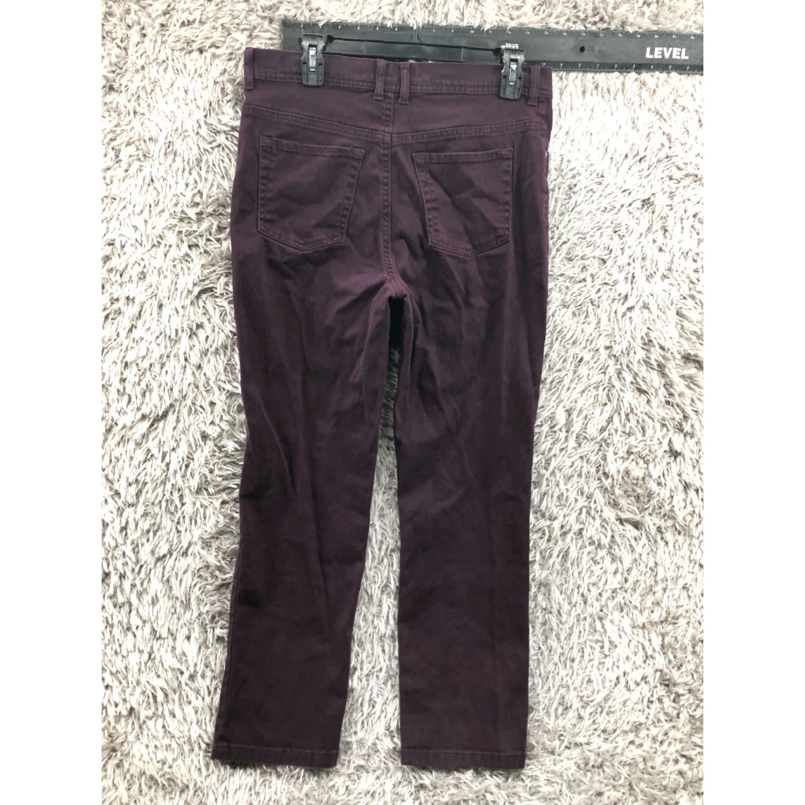 Gloria Vanderbilt Gloria Vanderbilt Pants Women 12P Petite Purple Dress Pants Elastic Waist Pockets Flat Front Zip Knit Polyester Solid Size 34" / US 12 / IT 48 - 5 Thumbnail