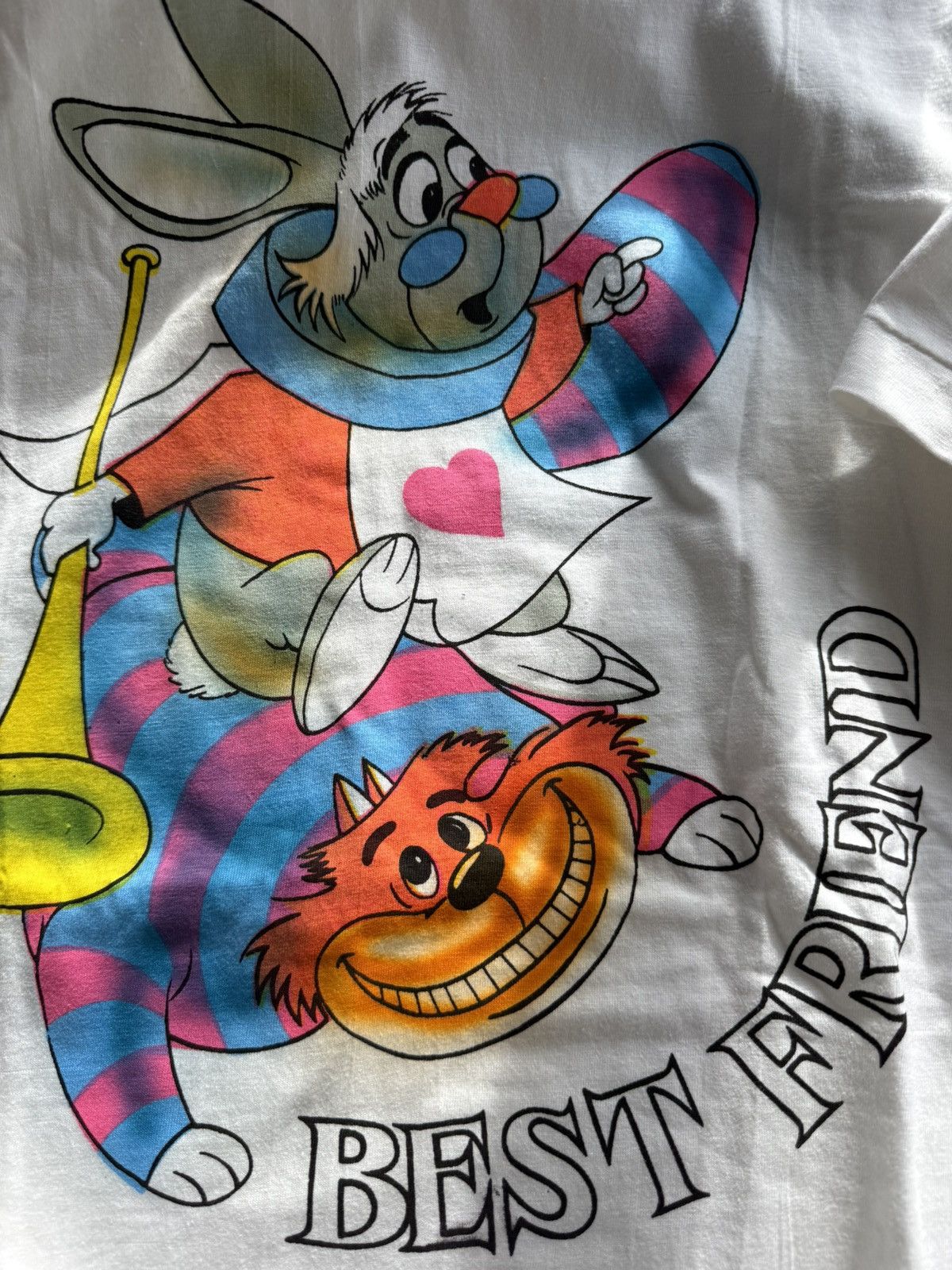 Vintage Vintage 90s Alice In Wonderland Cheshire Cat Tee Size US XL / EU 56 / 4 - 3 Thumbnail