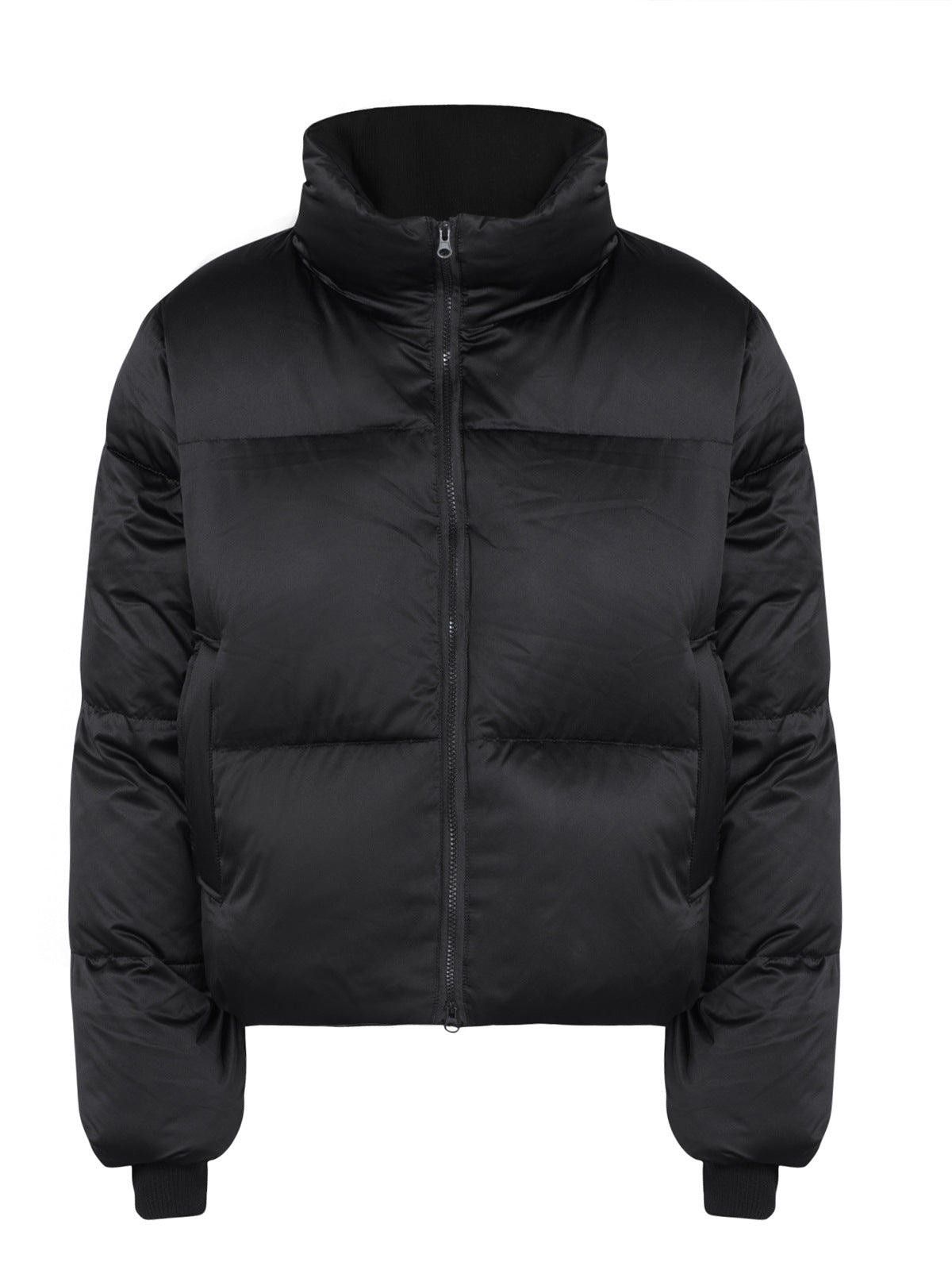 Japanese Brand Black Cropped Puffer Jacket, Insulated Winter Coat Size US L / EU 52-54 / 3 - 3 Thumbnail