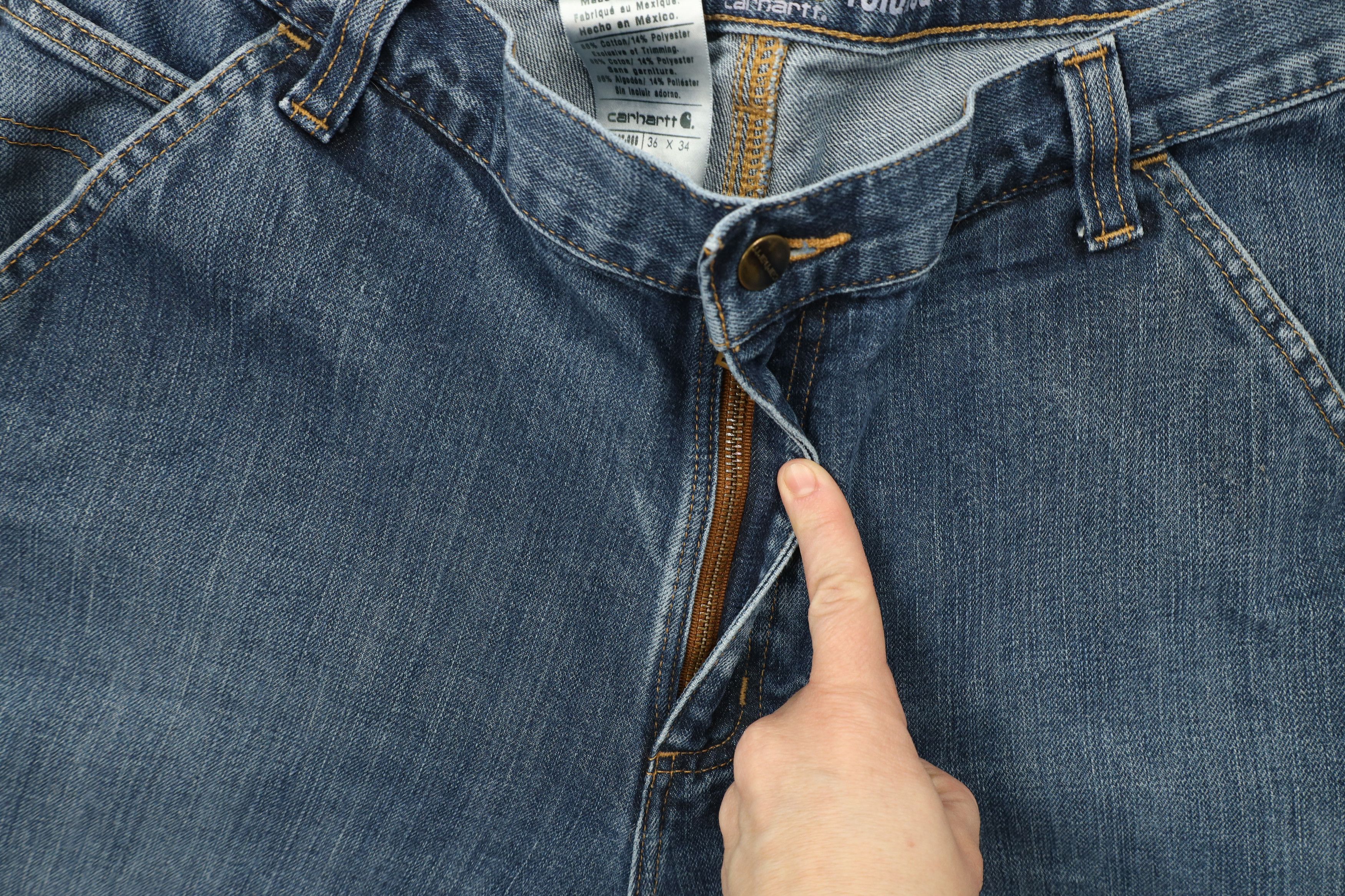Carhartt × Vintage Vintage Carhartt Relaxed Fit Wide Leg Dungaree Jeans Blue Size US 36 / EU 52 - 9 Thumbnail