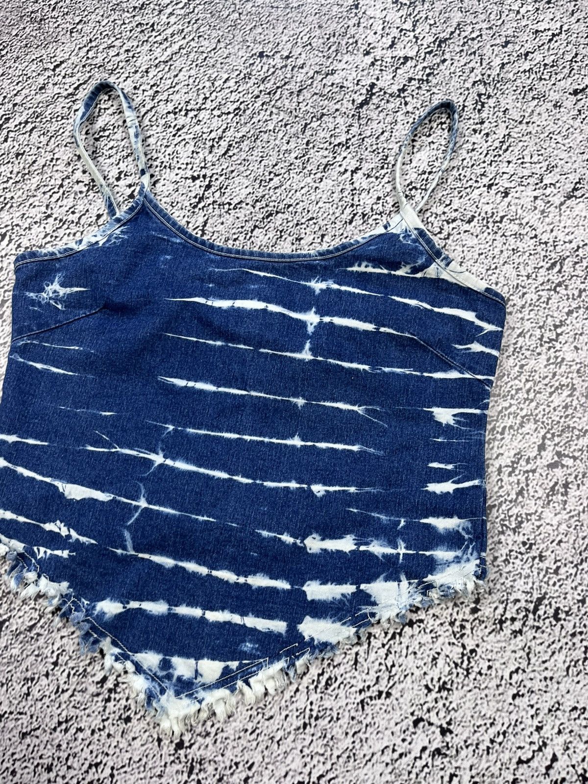 Vintage Vintage 90s Denim tie dye crop top vest streetwear M Size M / US 6-8 / IT 42-44 - 3 Thumbnail