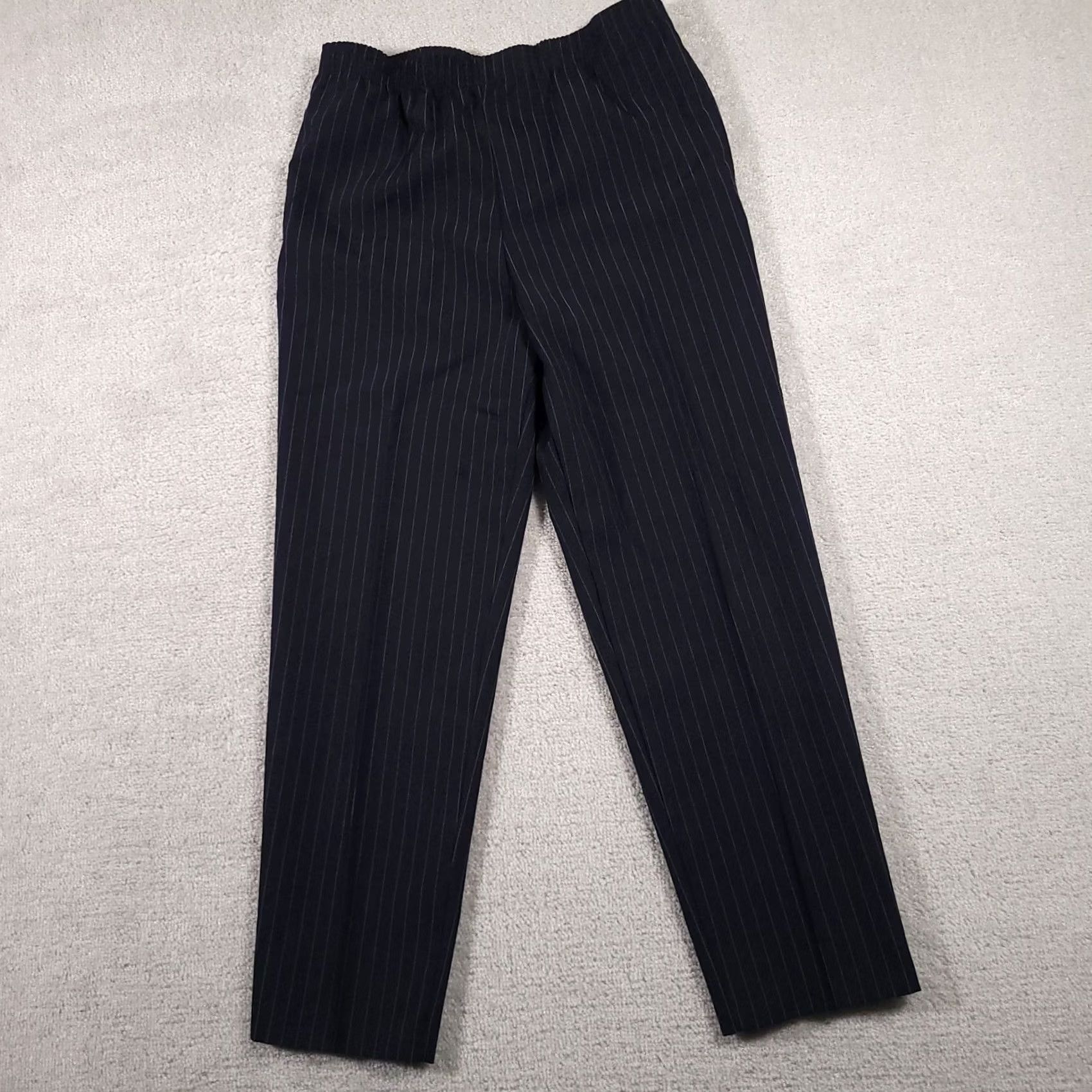 Levi's Vtg Levi Strauss & Co Bend Over Pull On Pants Women's Size 8P Blue Pinstripe USA Pants Women 8P Blue Pinstripe USA Size 30" / US 8 / IT 44 - 2 Thumbnail