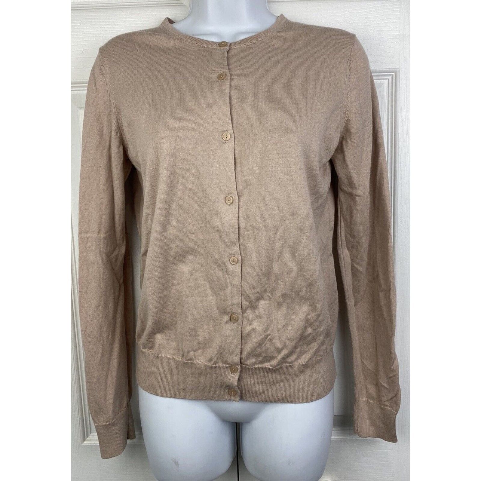 Uniqlo Uniqlo Beige 100% Cotton Button Up Cardigan Sweater Size S / US 4 / IT 40 - 1 Thumbnail