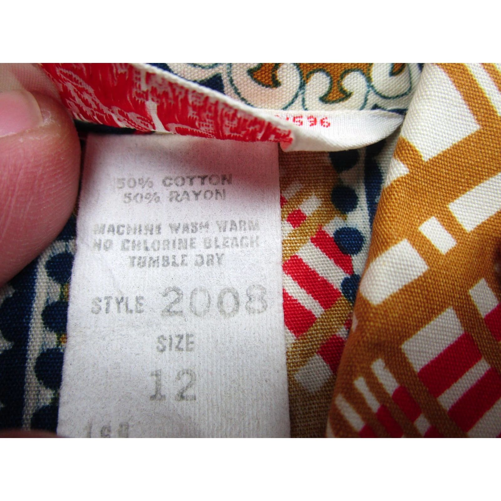 Vintage VINTAGE Style Craft Shirt Women 70s Button-Up Plaid Floral Red Blue 12 Adult Women Size XL / US 12-14 / IT 48-50 - 5 Thumbnail
