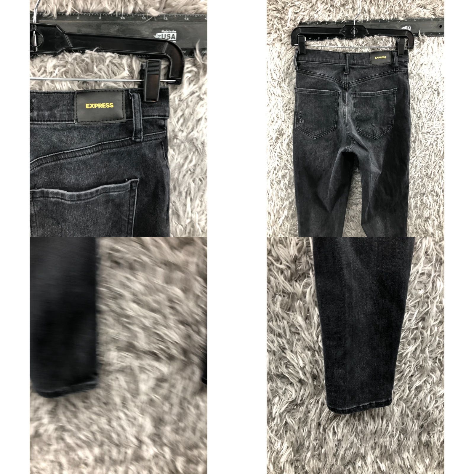 Express Express Jeans Skinny High Rise Size 2 Womens Black Dark Wash Denim 5-Pocket Modern Womens Clothing Size 26" / US 2 / IT 38 - 8 Thumbnail