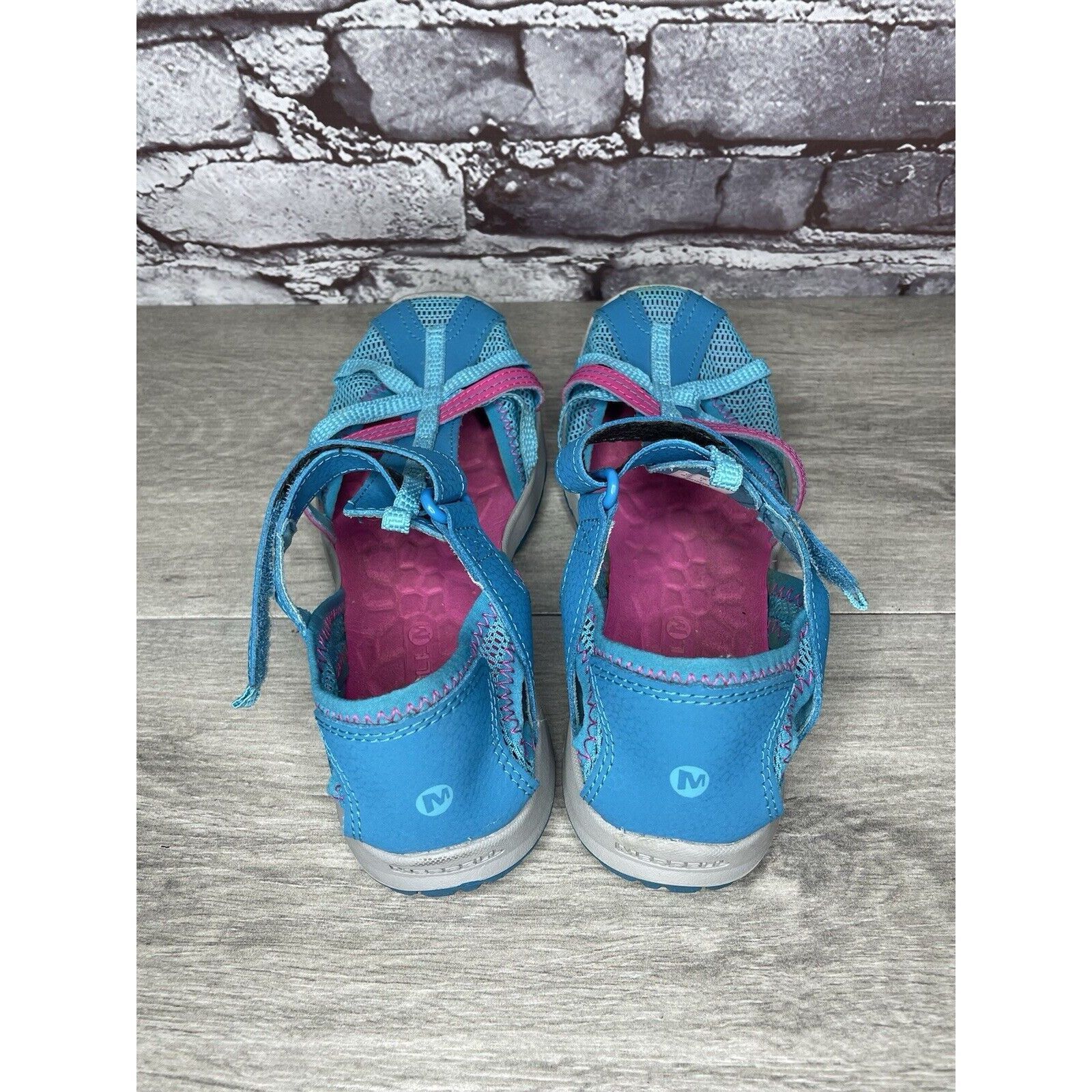 Merrell Merrellb61594 Blue Textile Synthetic Mesh Maryjane Strap Sho Size US 5 / IT 35 - 10 Thumbnail
