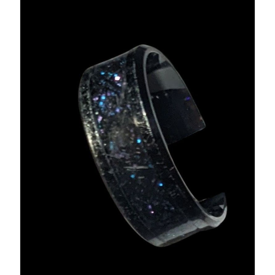 Other Gothic Black Stainless Steel Blue And Purple Glitter Inlay R Size ONE SIZE - 5 Thumbnail
