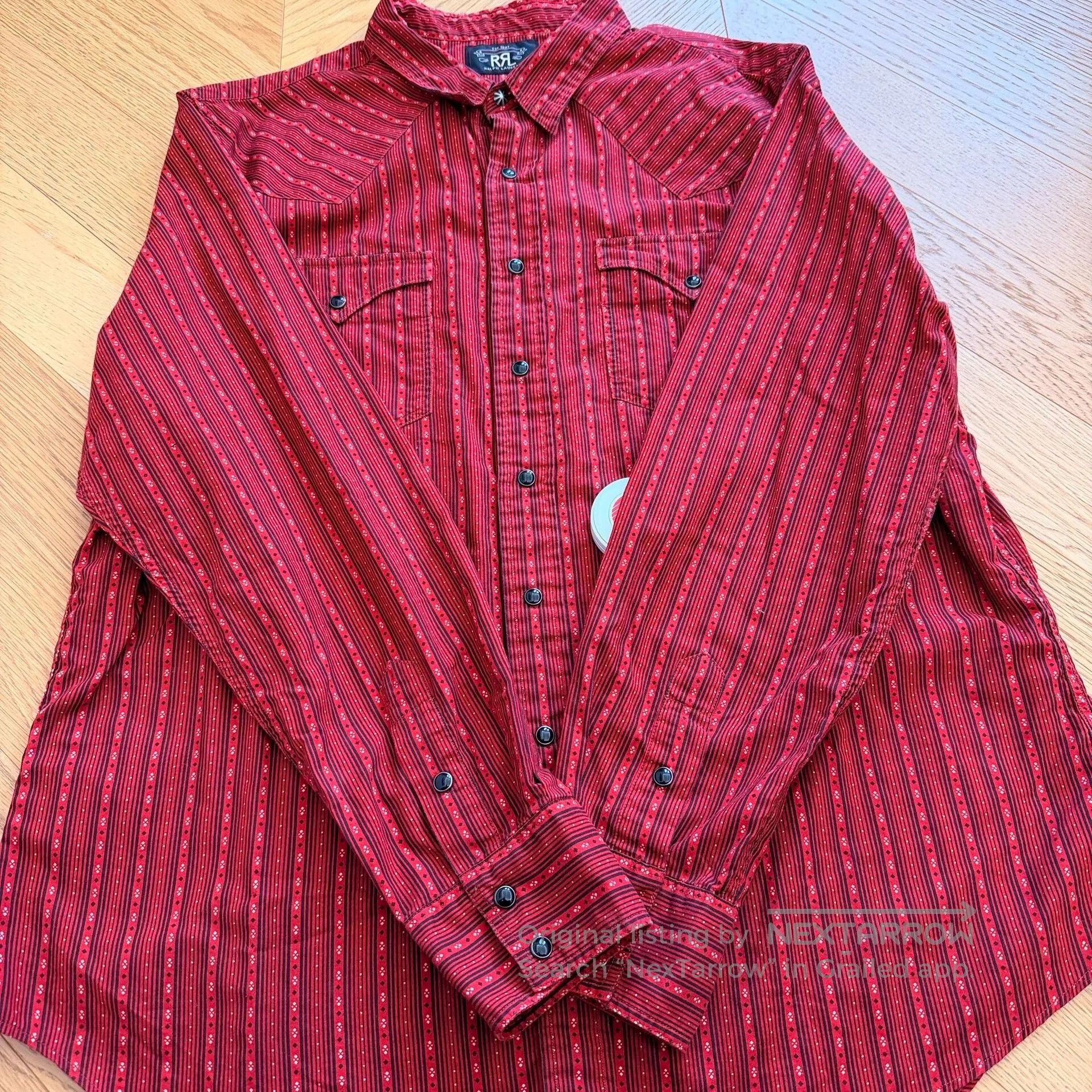 RRL Ralph Lauren Vintage RRL Western Stripe Floral Shirt. Size US XXL / EU 58 / 5 - 4 Thumbnail
