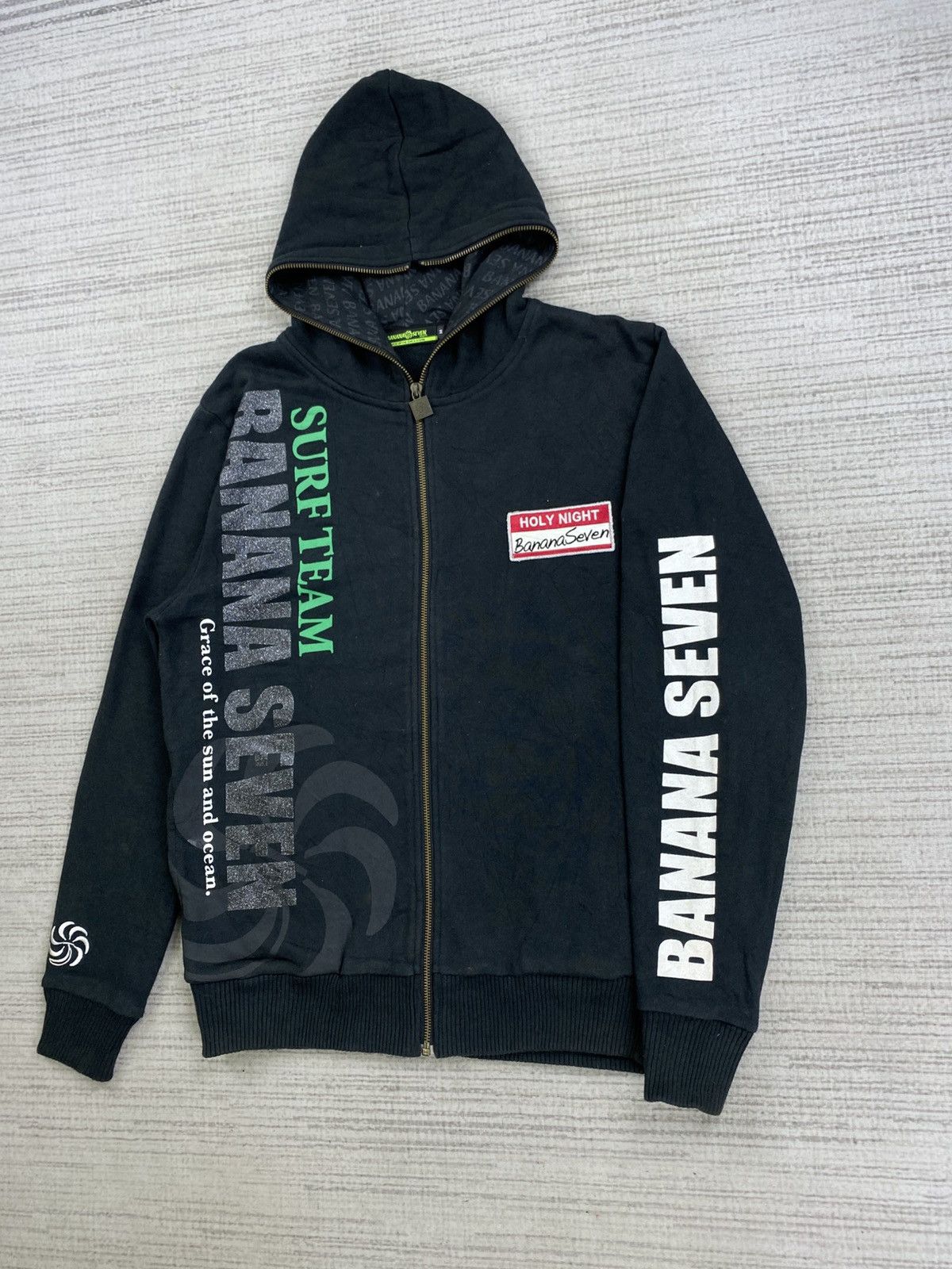 Vintage Vintage Banana Seven Surf Team Full Printed Hoodie Jacket Size US M / EU 48-50 / 2 - 3 Thumbnail