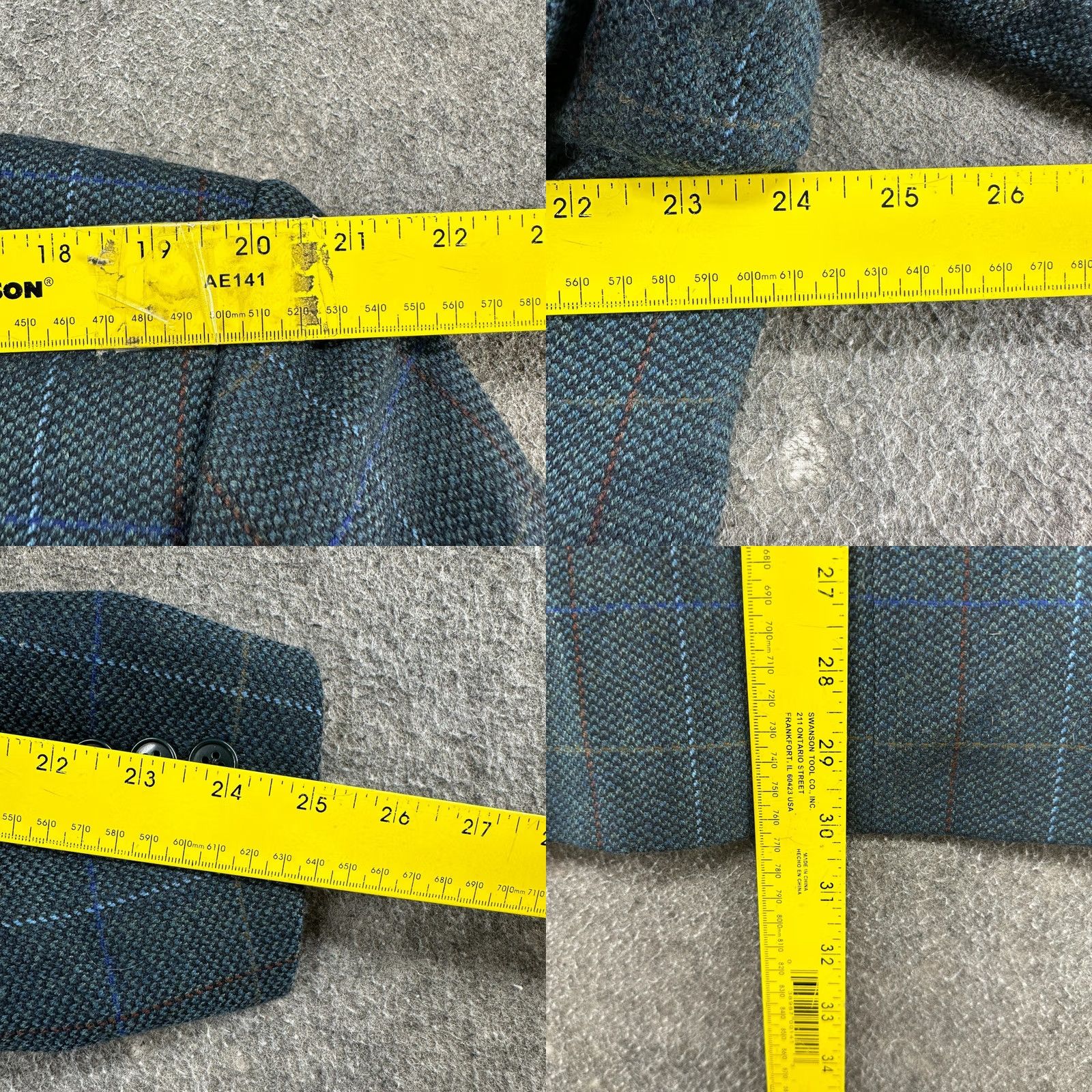 Vintage VINTAGE Calvino Vitale Blazer Mens 42/52 Blue Wool Tweed 2 Piece Notch Lapel 90s USA Sports Blazer Mens Size 52R - 9 Thumbnail