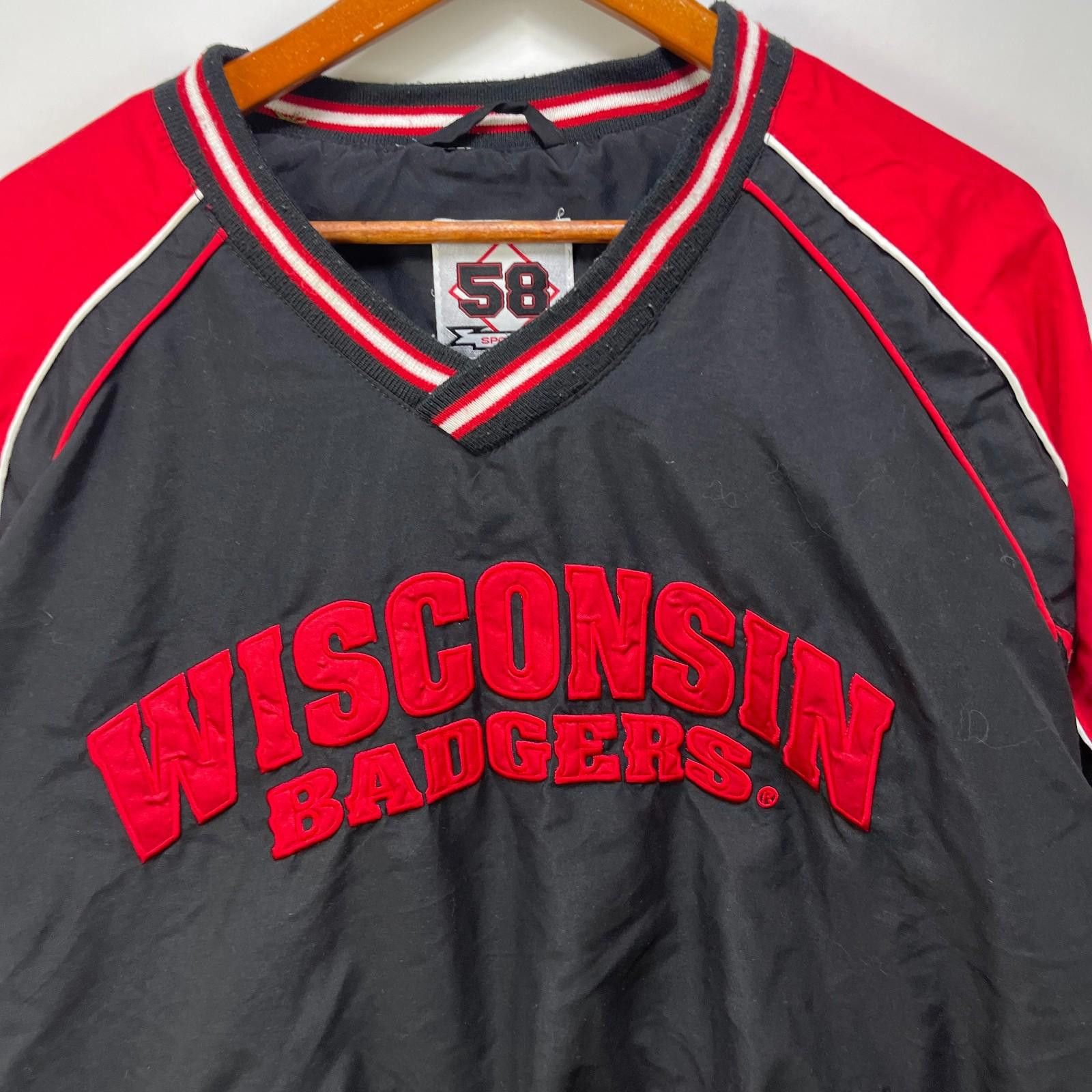 Vintage Wisconsin Badgers Pullover Windbreaker Jacket 2XL