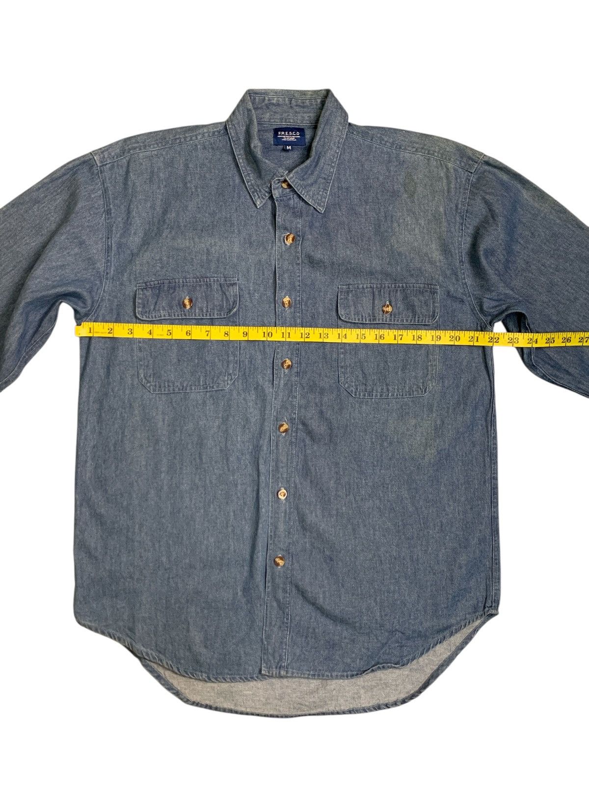 Japanese Brand Rare Design F.R.E.S.C.O Soft Denim Button Up Shirts Size US M / EU 48-50 / 2 - 7 Thumbnail