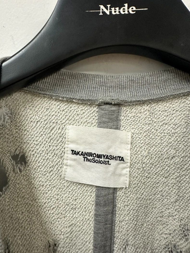 Takahiromiyashita The Soloist. Distressed Gray Sweatshirt with Holes- DMC-2508 Size US L / EU 52-54 / 3 - 4 Thumbnail