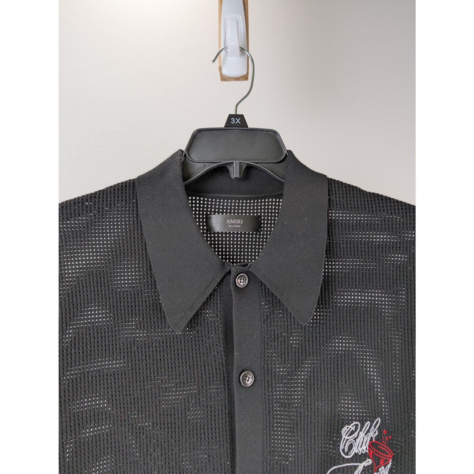 Amiri o1rshd1 Club Amiri Crochet Shirt T-Shirt in Black Size US XXL / EU 58 / 5 - 7 Thumbnail