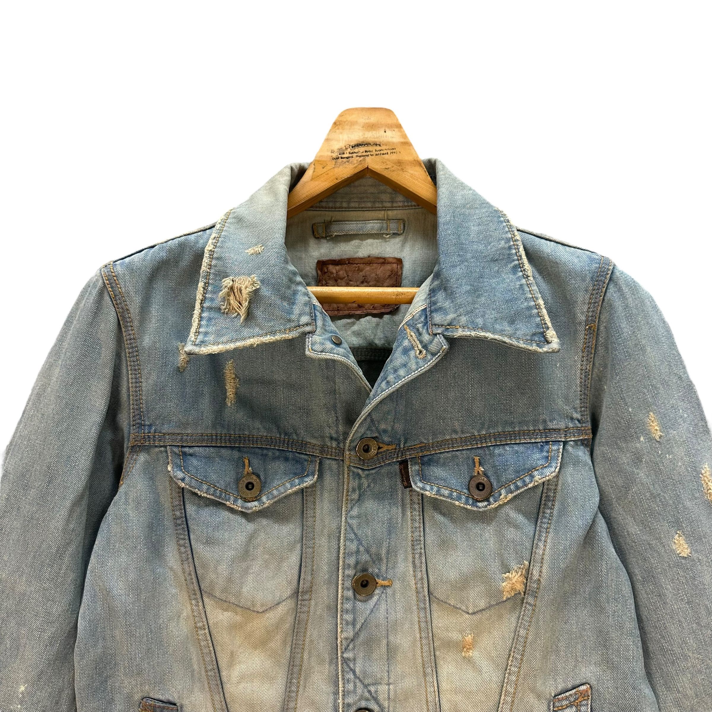 Japanese Brand GENUINE VINTAGE GOA DISTRESS FASHION DENIM JACKET #8764-025 Size US S / EU 44-46 / 1 - 2 Thumbnail