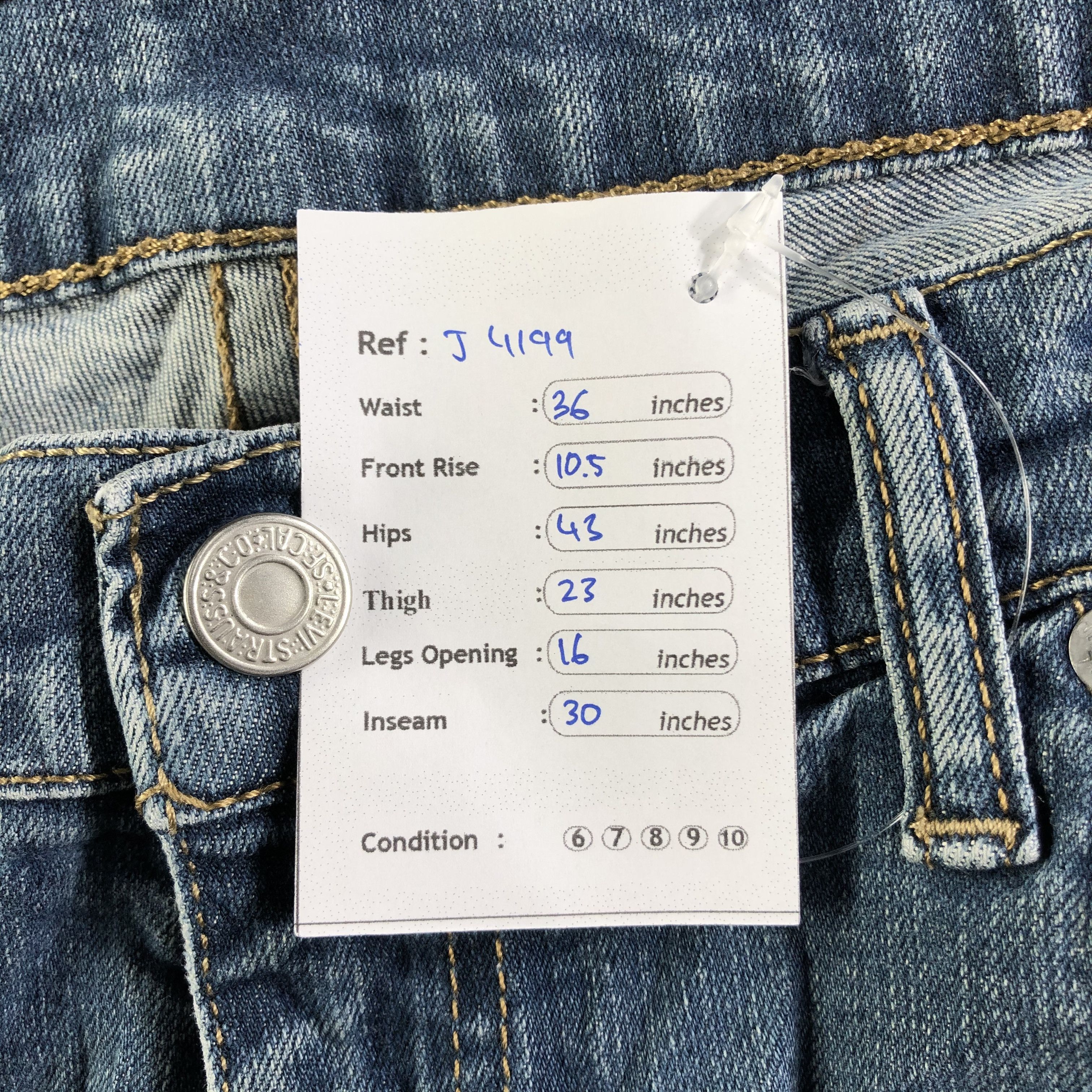 Levi's Vintage Blue Wash Levis 559 Jeans-J4199 Size US 36 / EU 52 - 11 Thumbnail