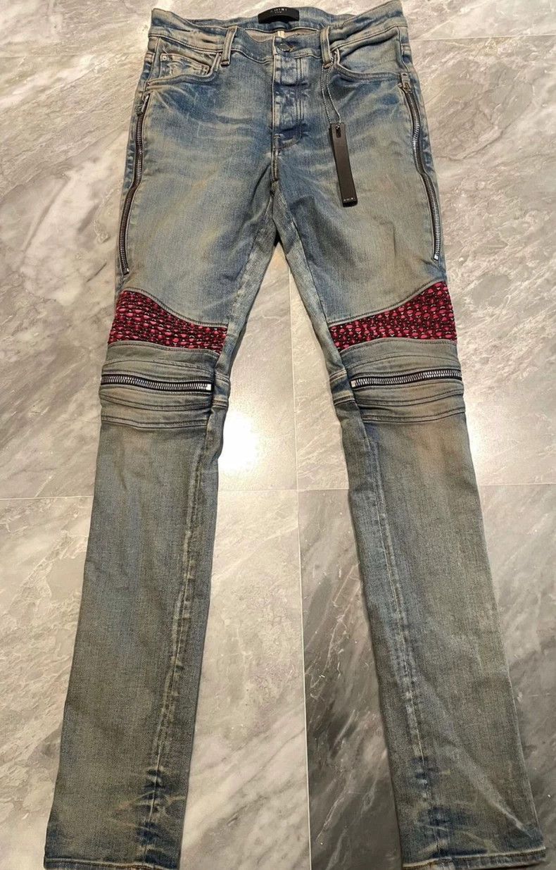 Amiri Amiri yellow mud velvet patched denim Size US 32 / EU 48 - 1 Thumbnail