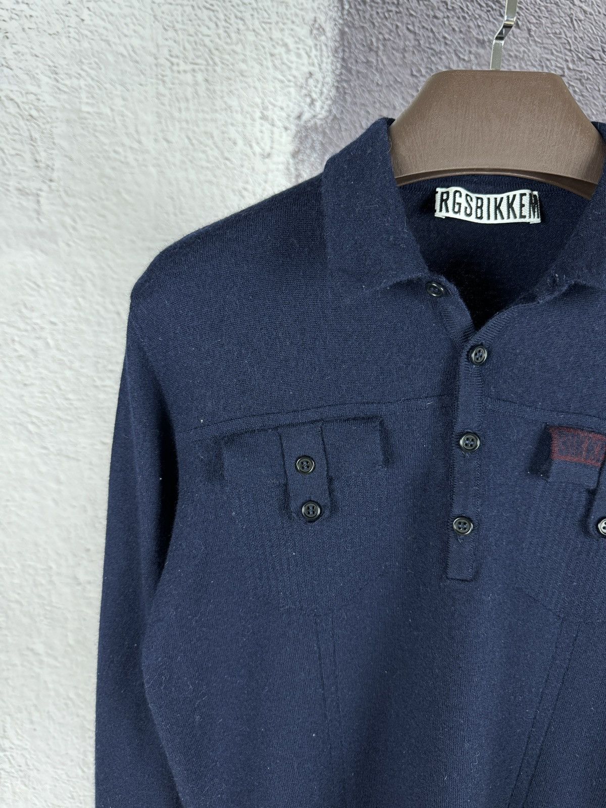Dirk Bikkembergs Bikkembergs wool two pockets long sleeve polo shirt Size US L / EU 52-54 / 3 - 3 Thumbnail