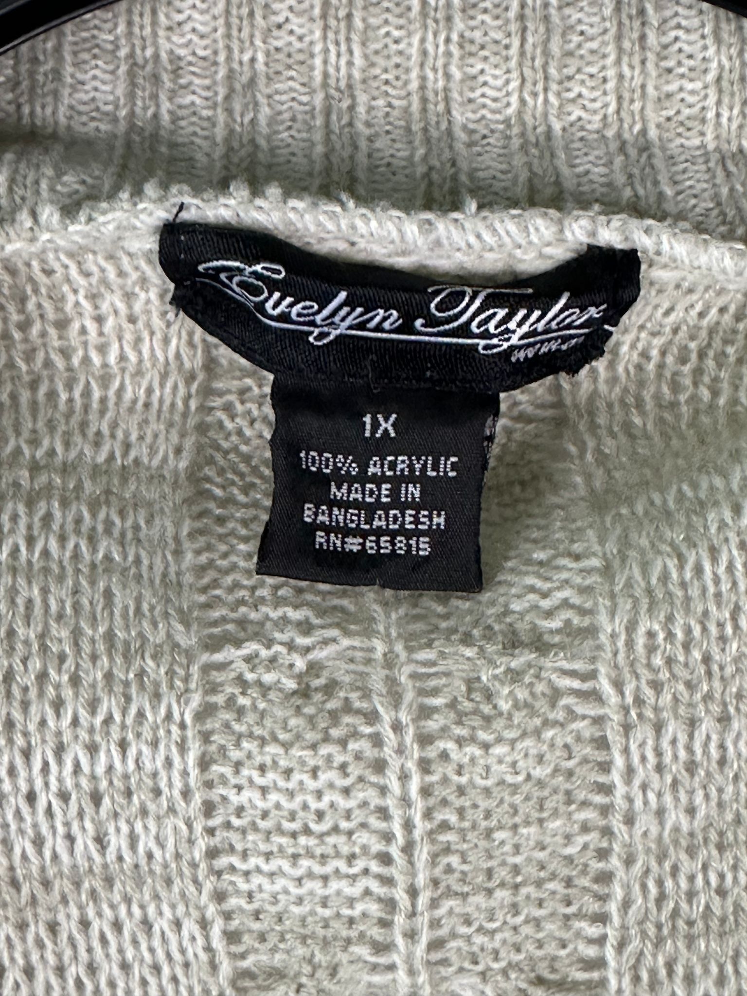 Other Evelyn Taylor Cardigan Womens 1X Open Front Cable Knit Long Size XL / US 12-14 / IT 48-50 - 3 Thumbnail