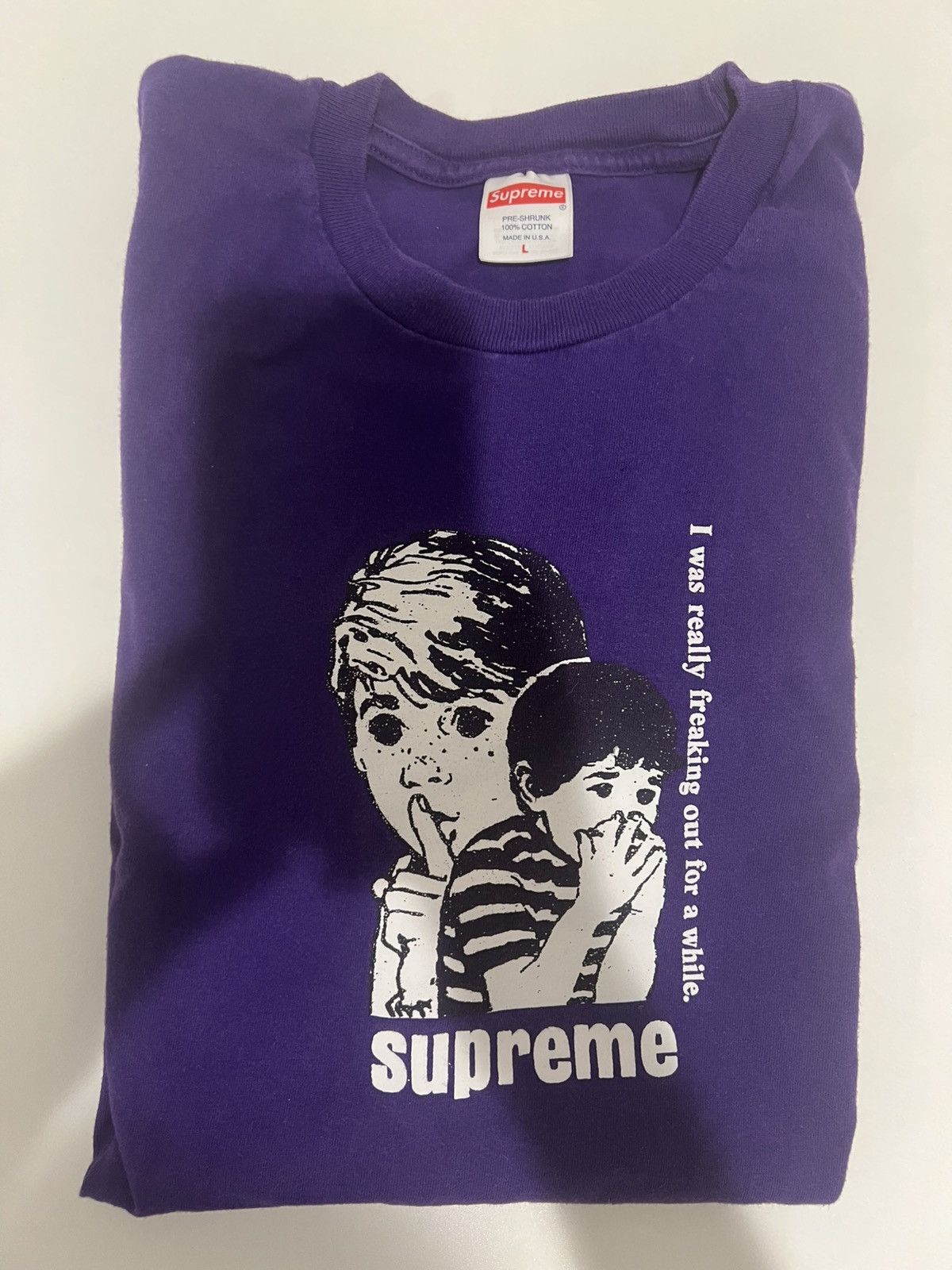 Supreme Purple Supreme Freaking out tee Size US L / EU 52-54 / 3 - 1 Thumbnail