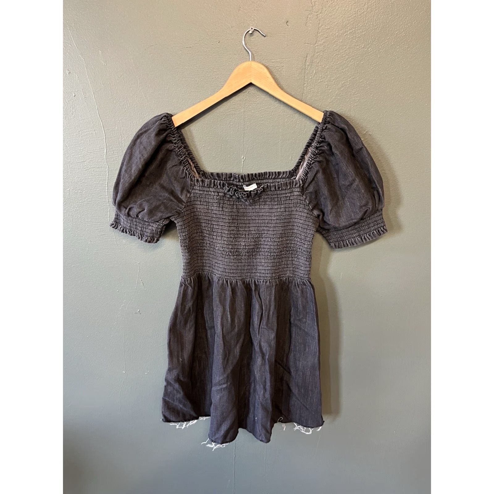 American Eagle Outfitters American Eagle Womens Gray Short Sleeve Shirt Dress L Size Gray Shirt Dress Womens L Size L / US 10 / IT 46 - 2 Thumbnail