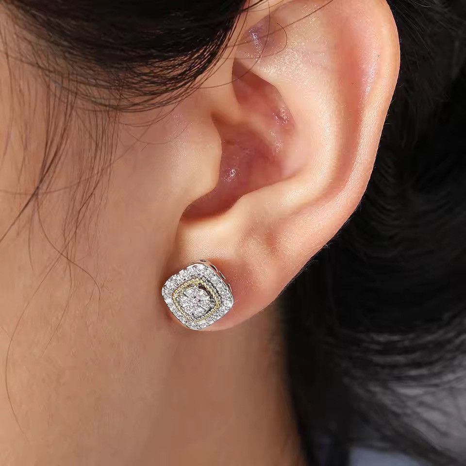 Jewelry Studs earrings cubic zirconia crystals Size ONE SIZE - 5 Thumbnail