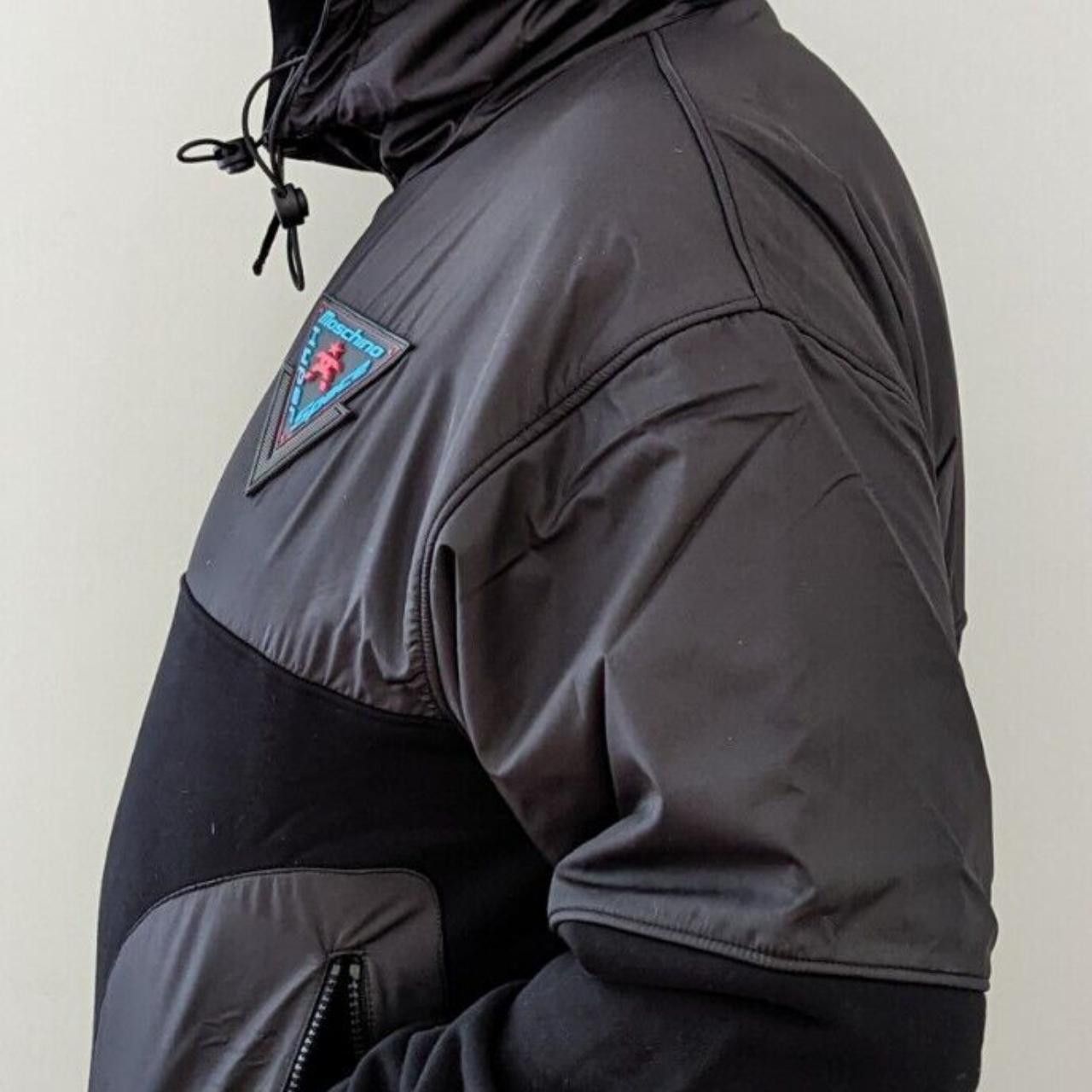 Moschino o1y0225 Logo Shell Hooded Jacket in Black/Grey Size US L / EU 52-54 / 3 - 5 Thumbnail