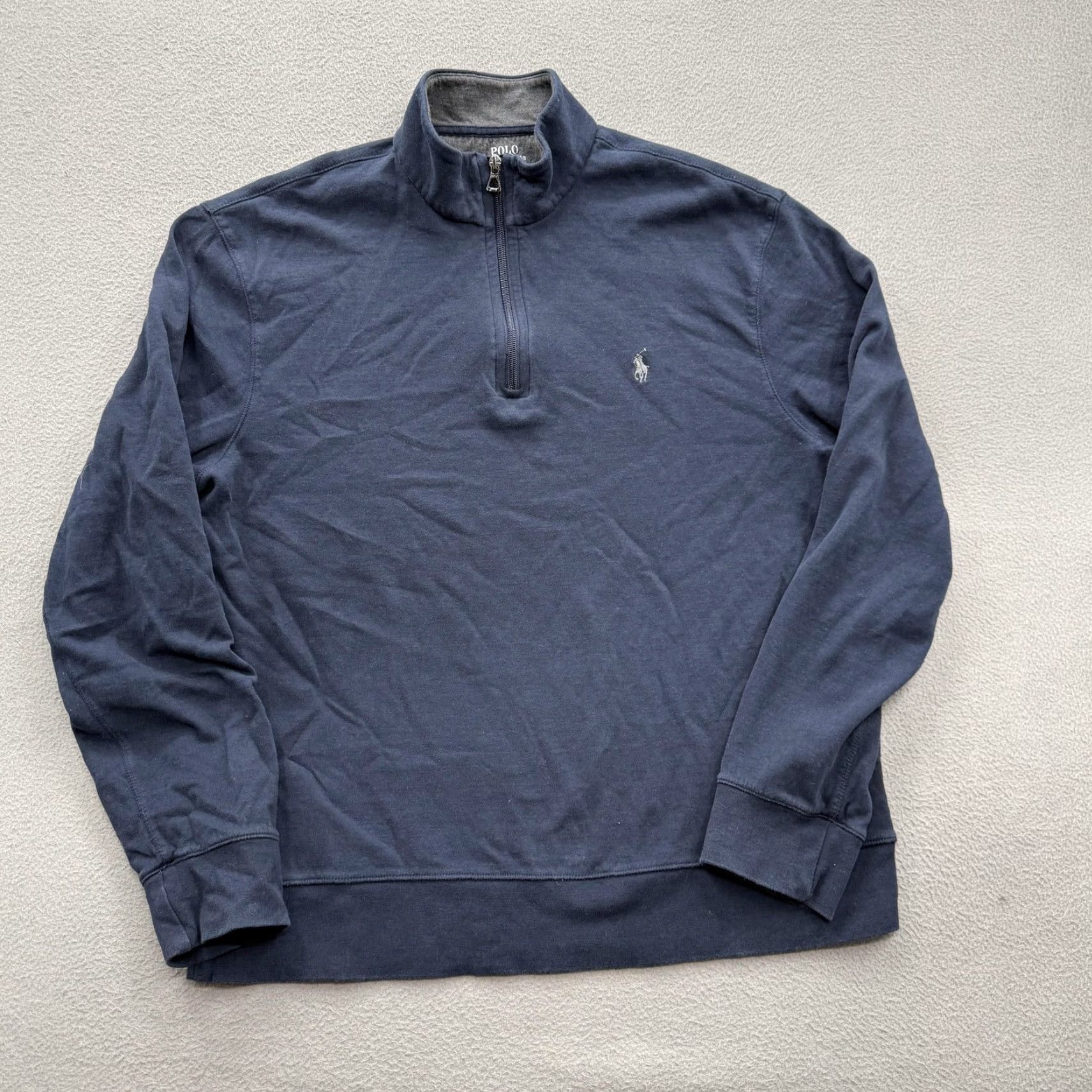 Polo Ralph Lauren Polo Ralph Lauren Sweatshirt Mens Large Blue 1/4 Zip Mock Neck Cotton Pullover hoodie? Size US L / EU 52-54 / 3 - 2 Thumbnail