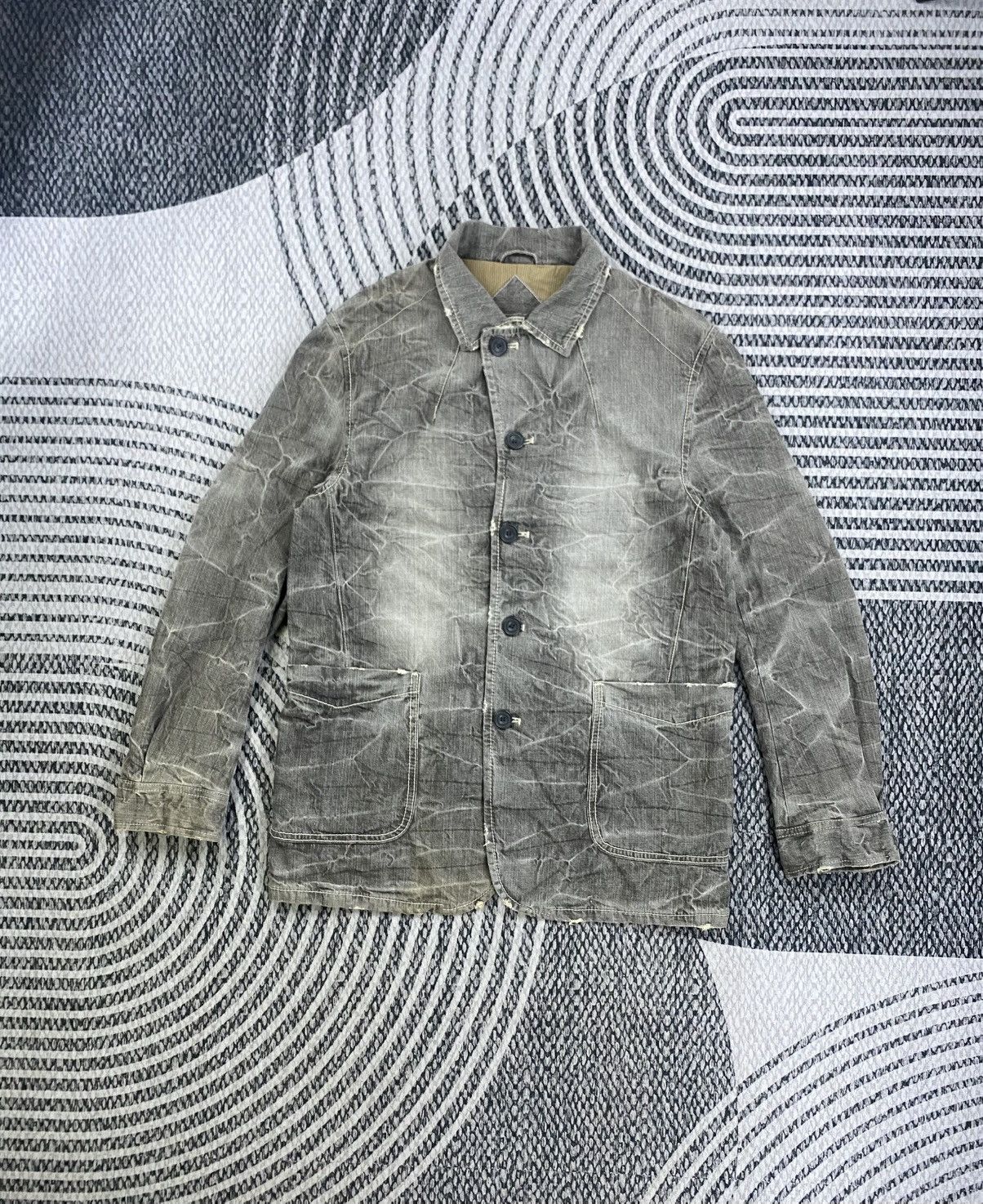 Vintage Allix Design Rare Washed Grey Fullbutton Jacket