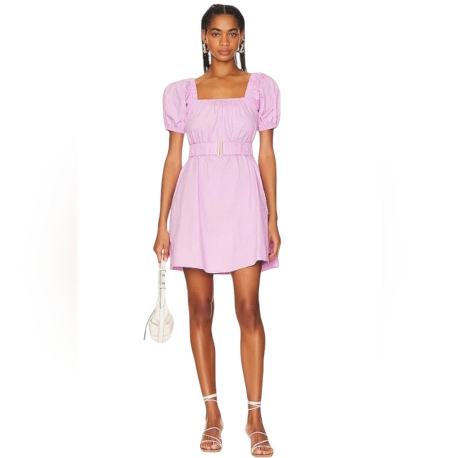 MINKPINK NWT MinkPink Dita Mini Puff Shoulder Dress Large Lavender Size L / US 10 / IT 46 - 2 Thumbnail