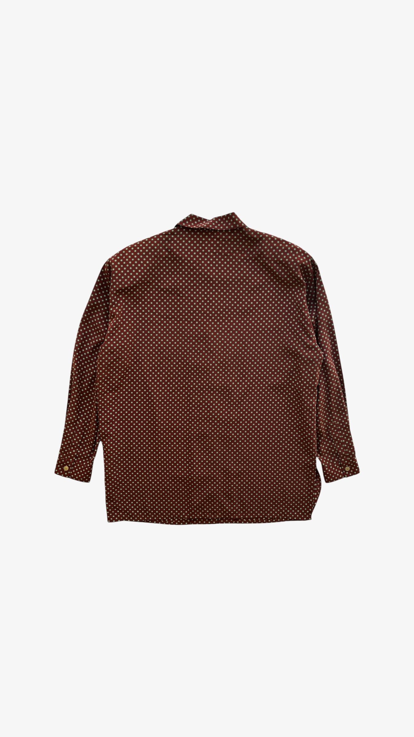 Vintage 80s Women's Burberry Geometric Print Red Shirt