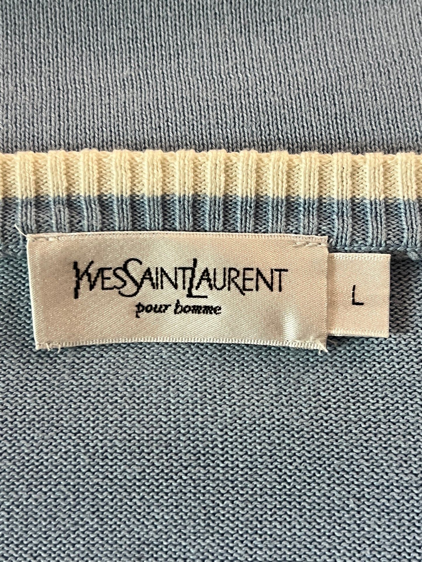 Yves Saint Laurent Yves Saint Laurent Vintage Men's Logo YSL Knit Sweater - L Size US L / EU 52-54 / 3 - 6 Thumbnail
